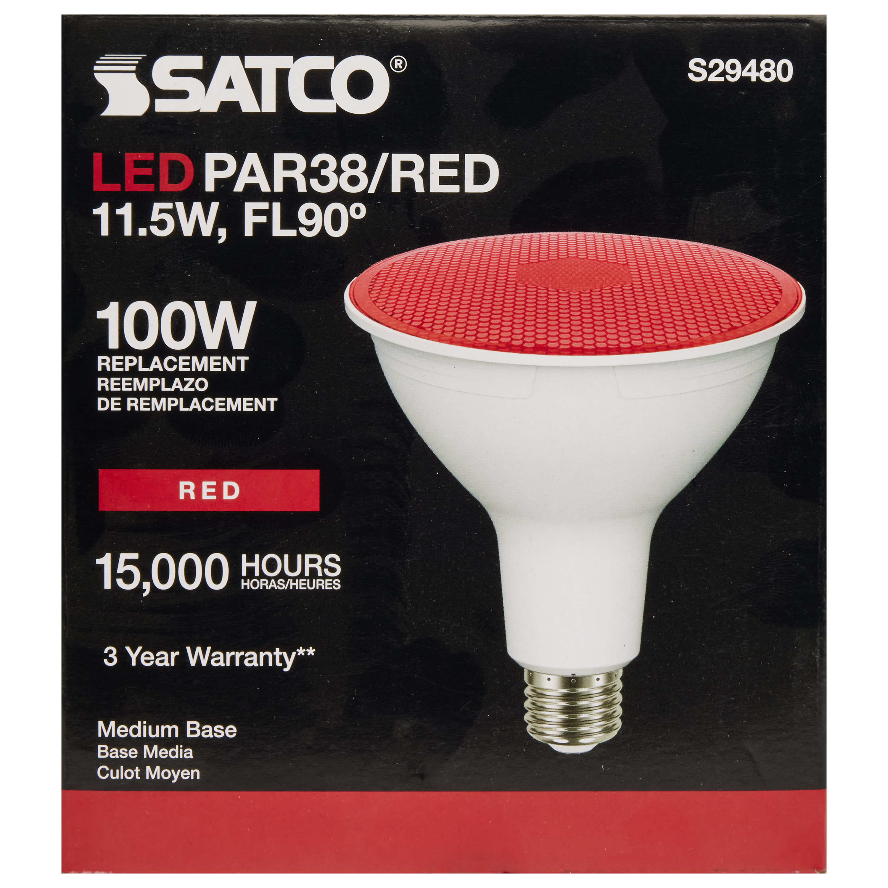 11.5PAR38/LED/90'/RED - S29480