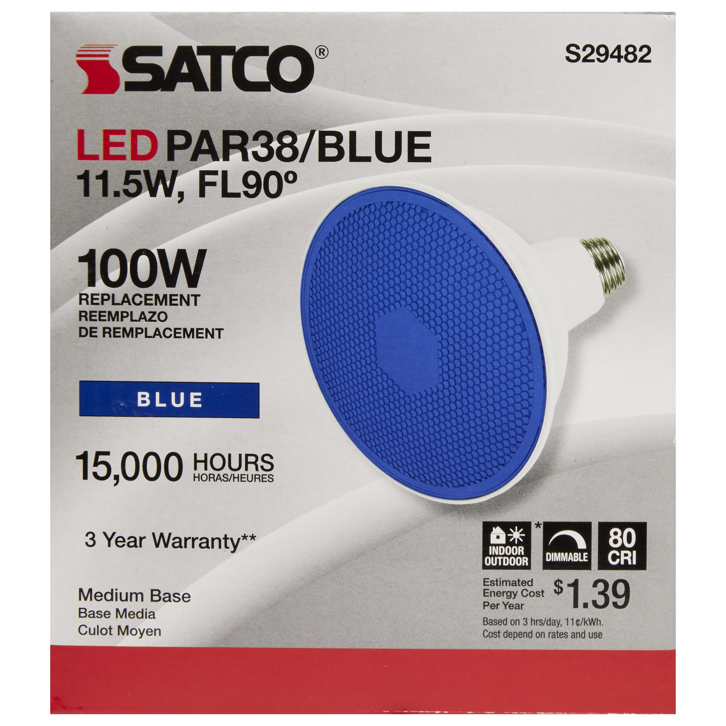 11.5PAR38/LED/90'/BLUE - S29482