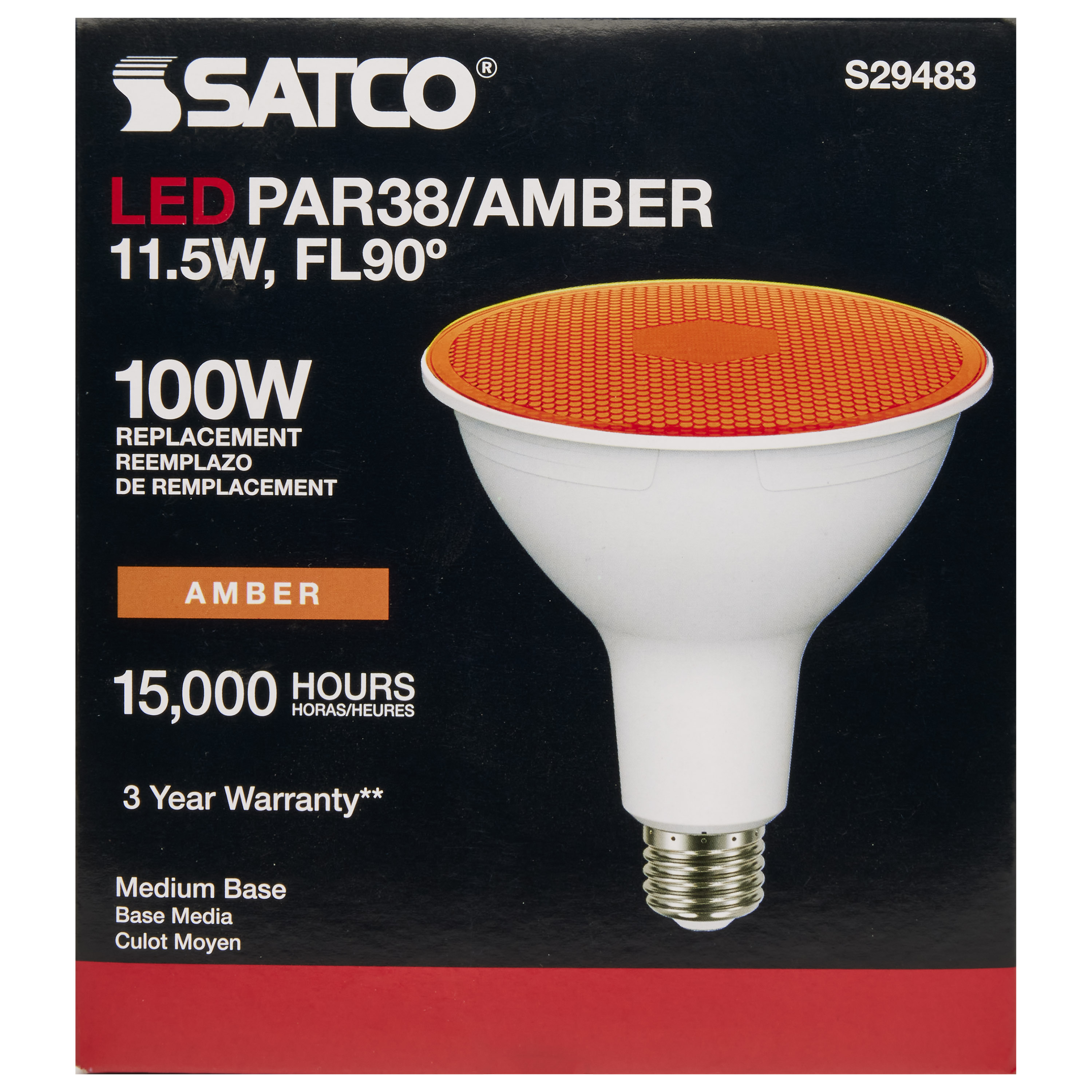 11.5PAR38/LED/90'/AMBER - S29483