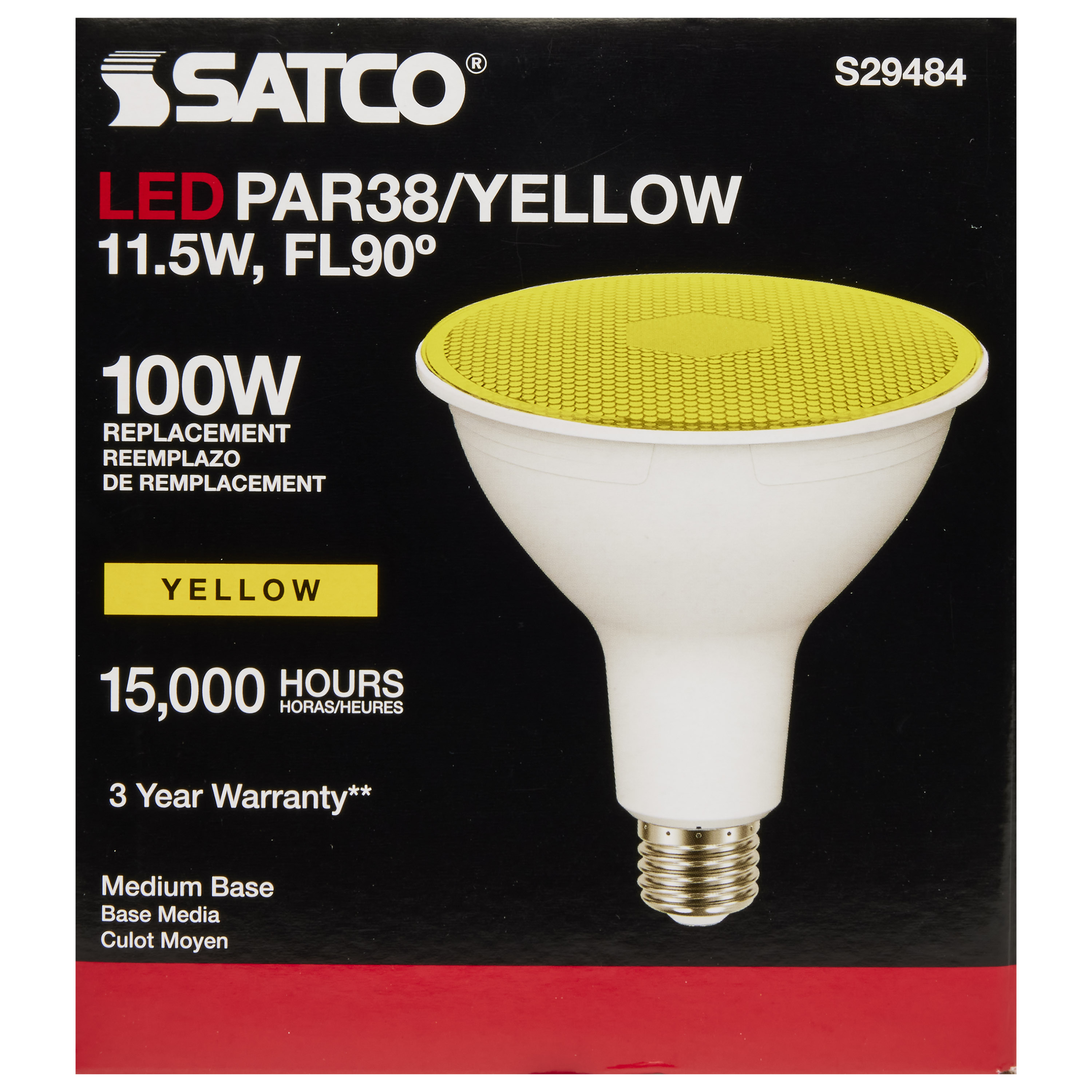 11.5PAR38/LED/90'/YELLOW - S29484