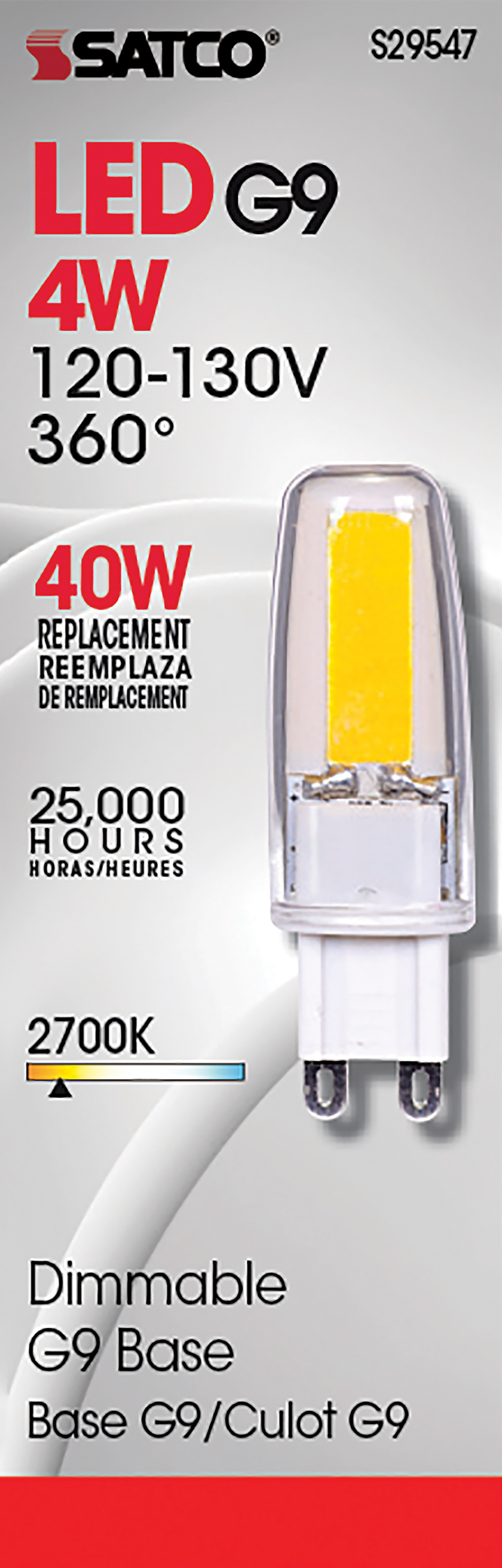 LED4W JCD/G9 120-130V 2700K - S29547