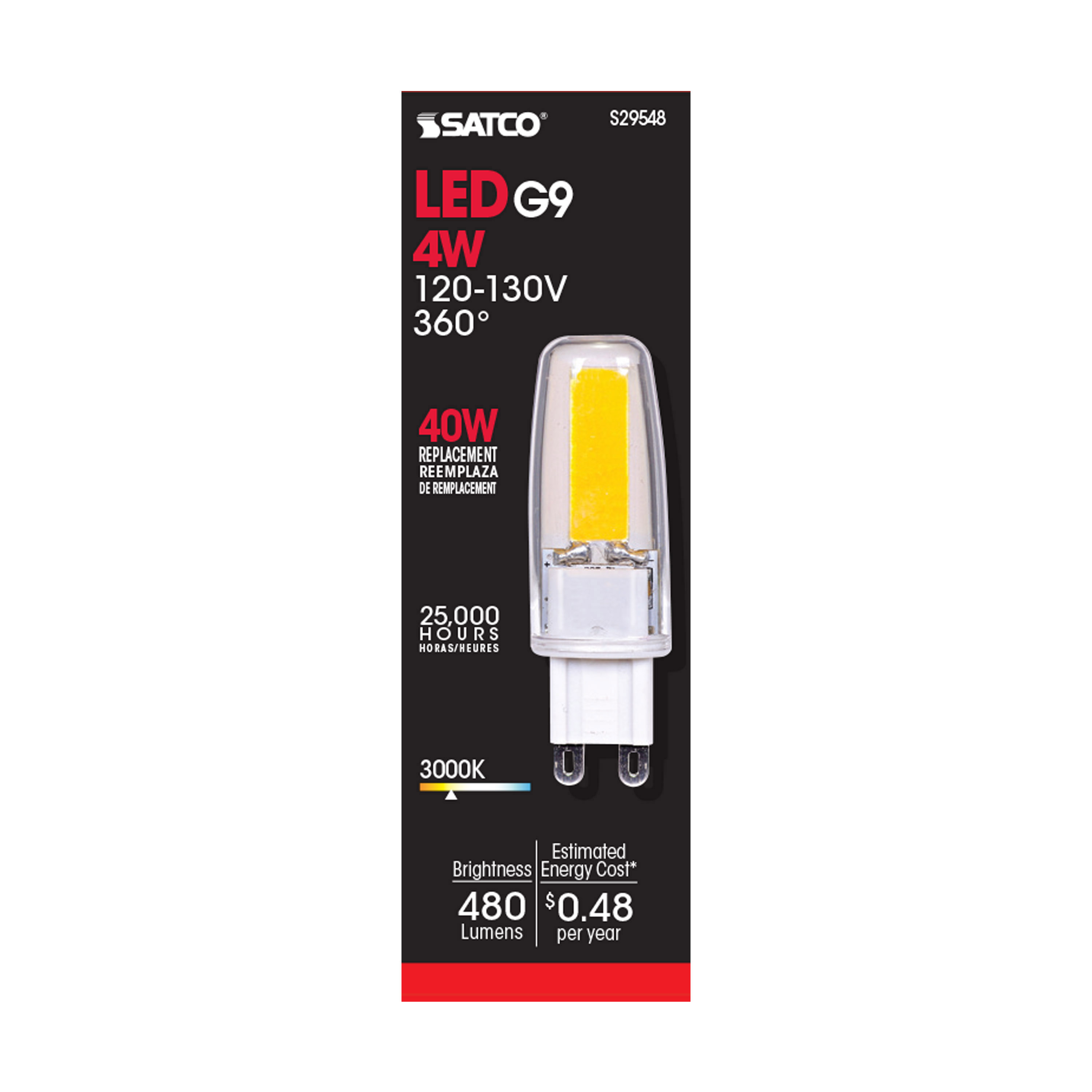 LED4W JCD/G9 120-130V 3000K - S29548