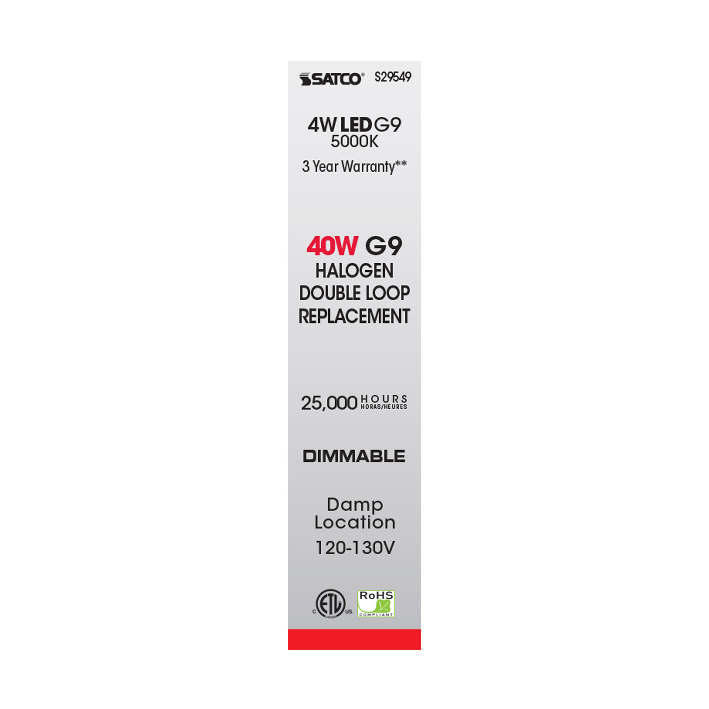 LED4W JCD/G9 120-130V 5000K - S29549