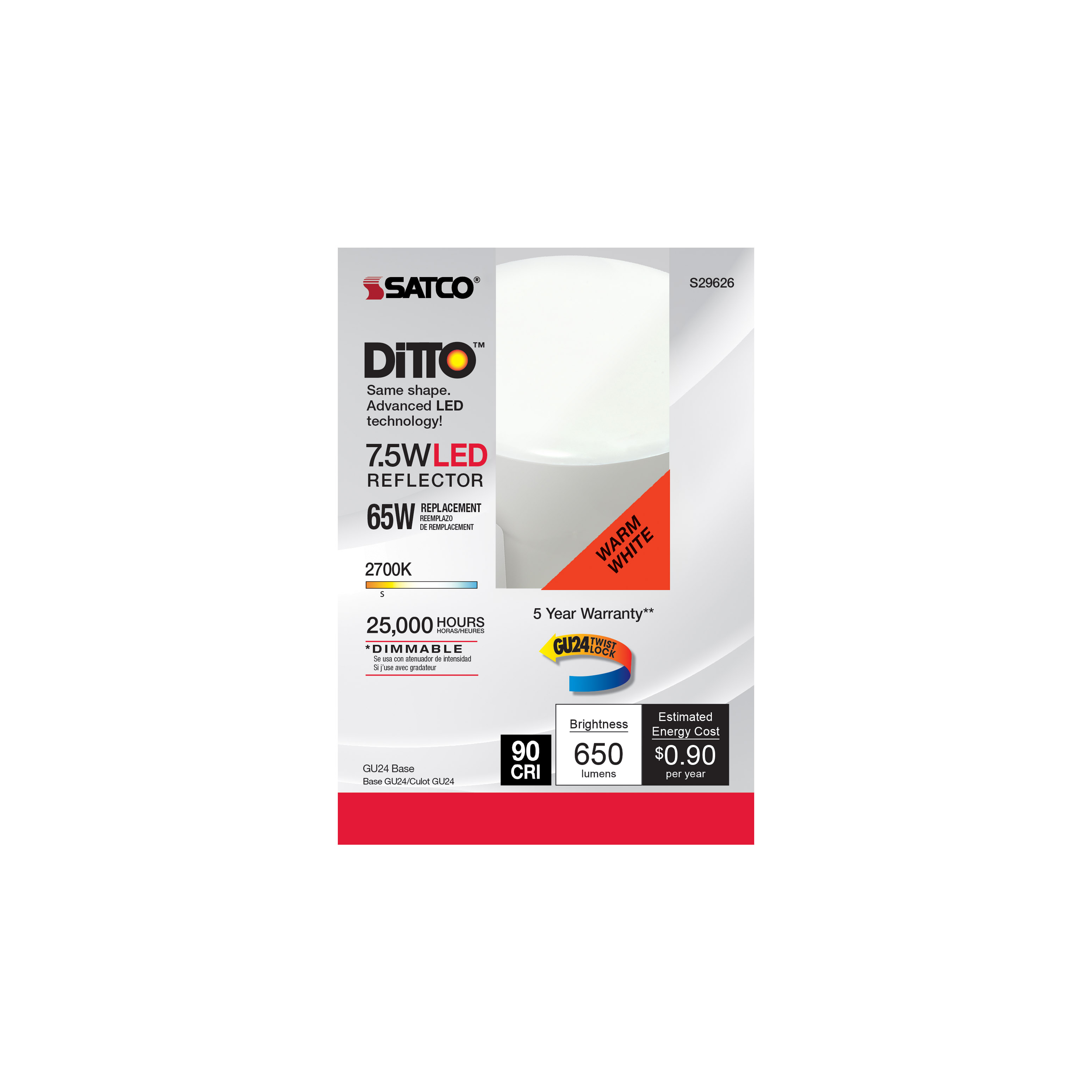 7.5BR30/LED/927/GU24/120V - S29626