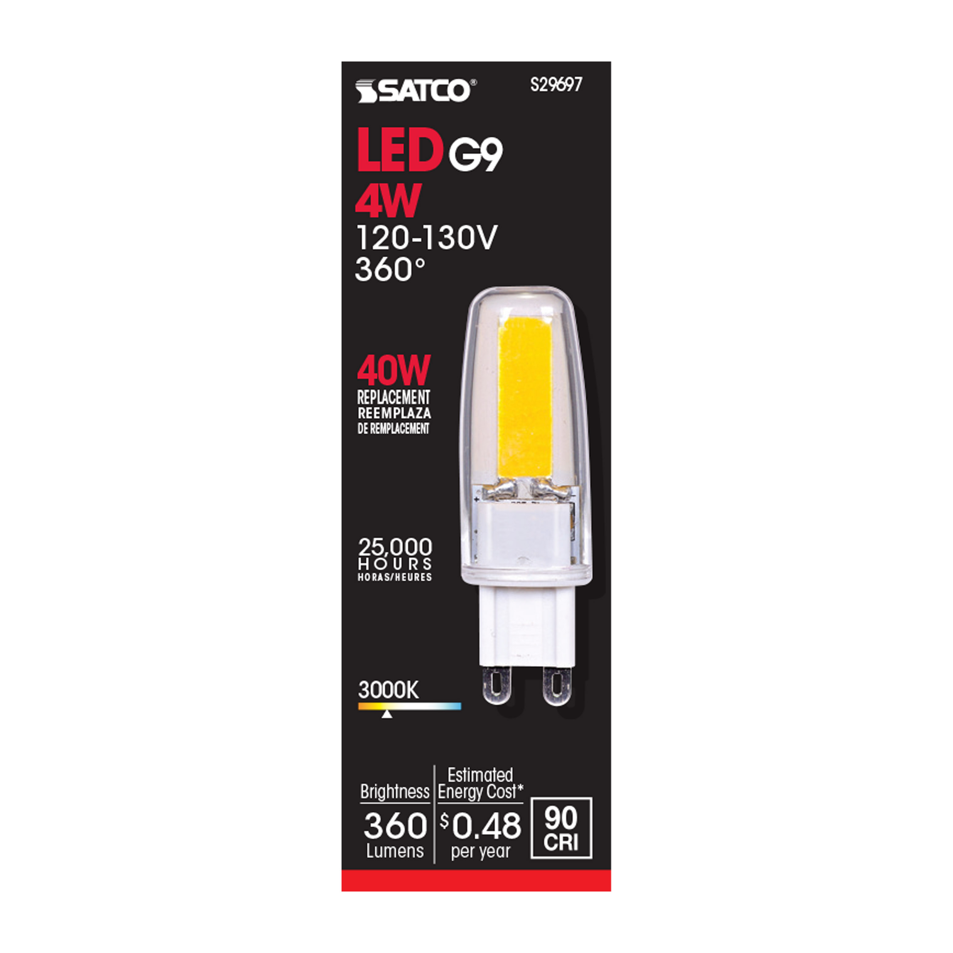 LED4W JCD/G9/120-130V/3K/90CRI - S29697