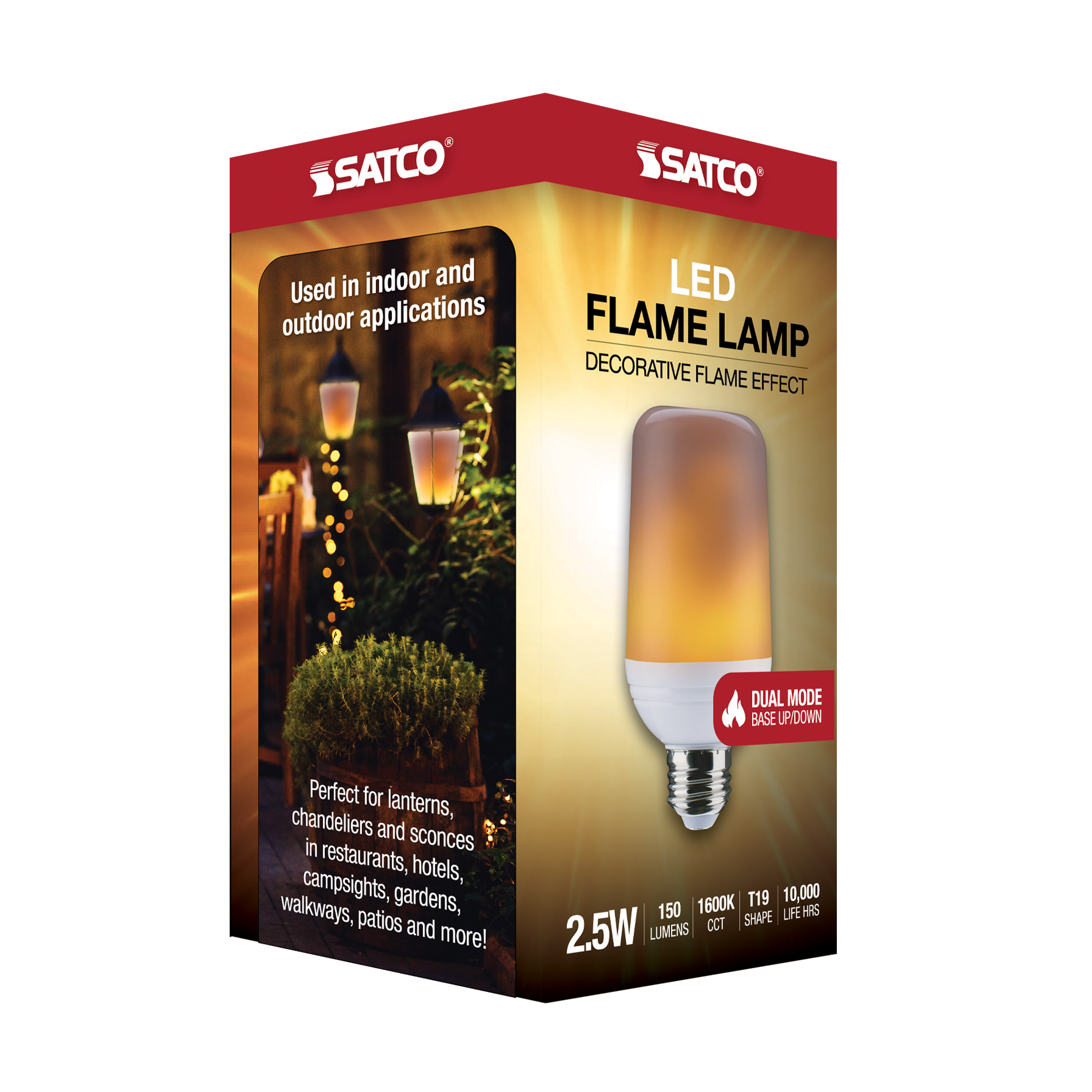 2.5/LED/T19/FLAME/816/120V/E26 - S29806