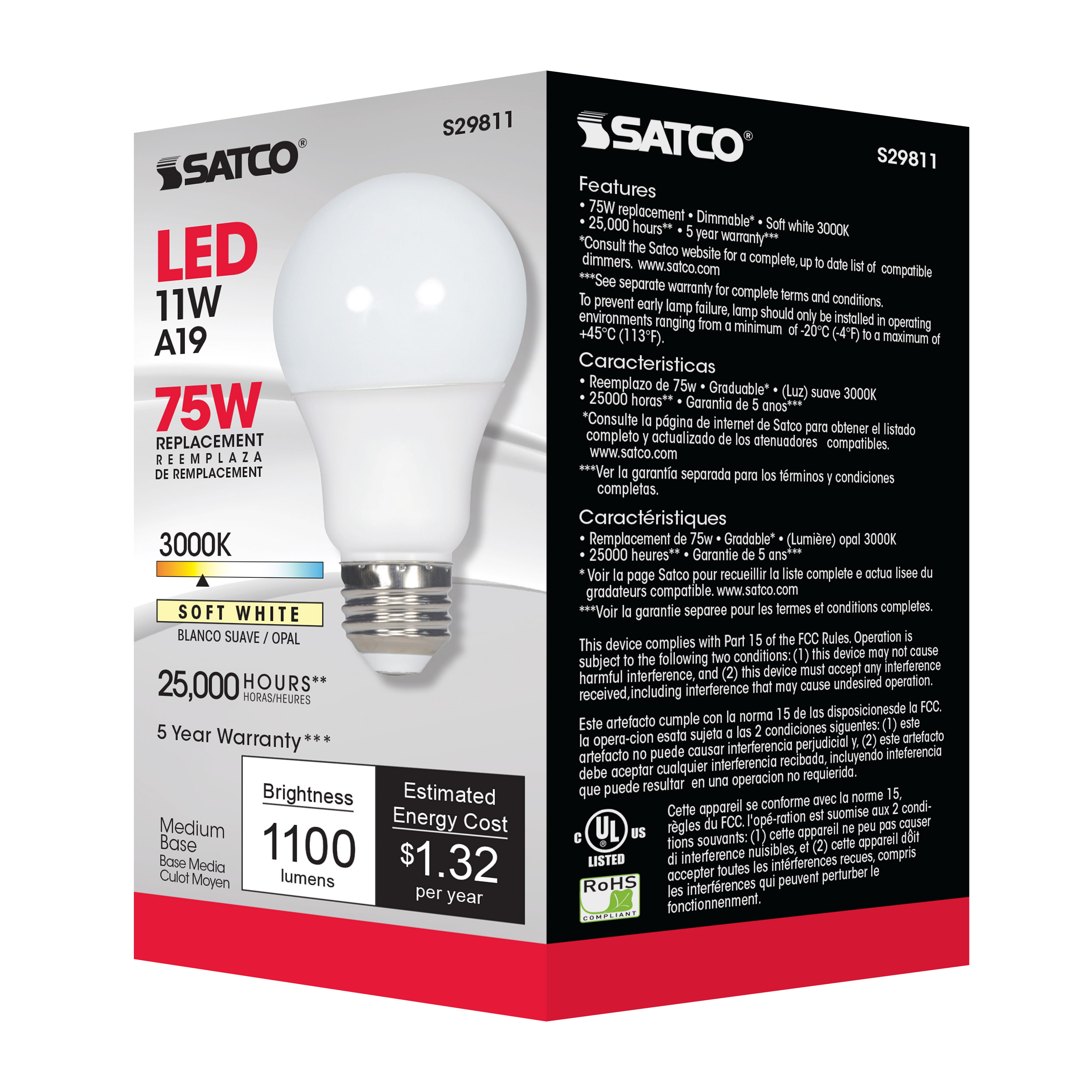 11A19/LED/3000K/1100L/120V/D - S29811