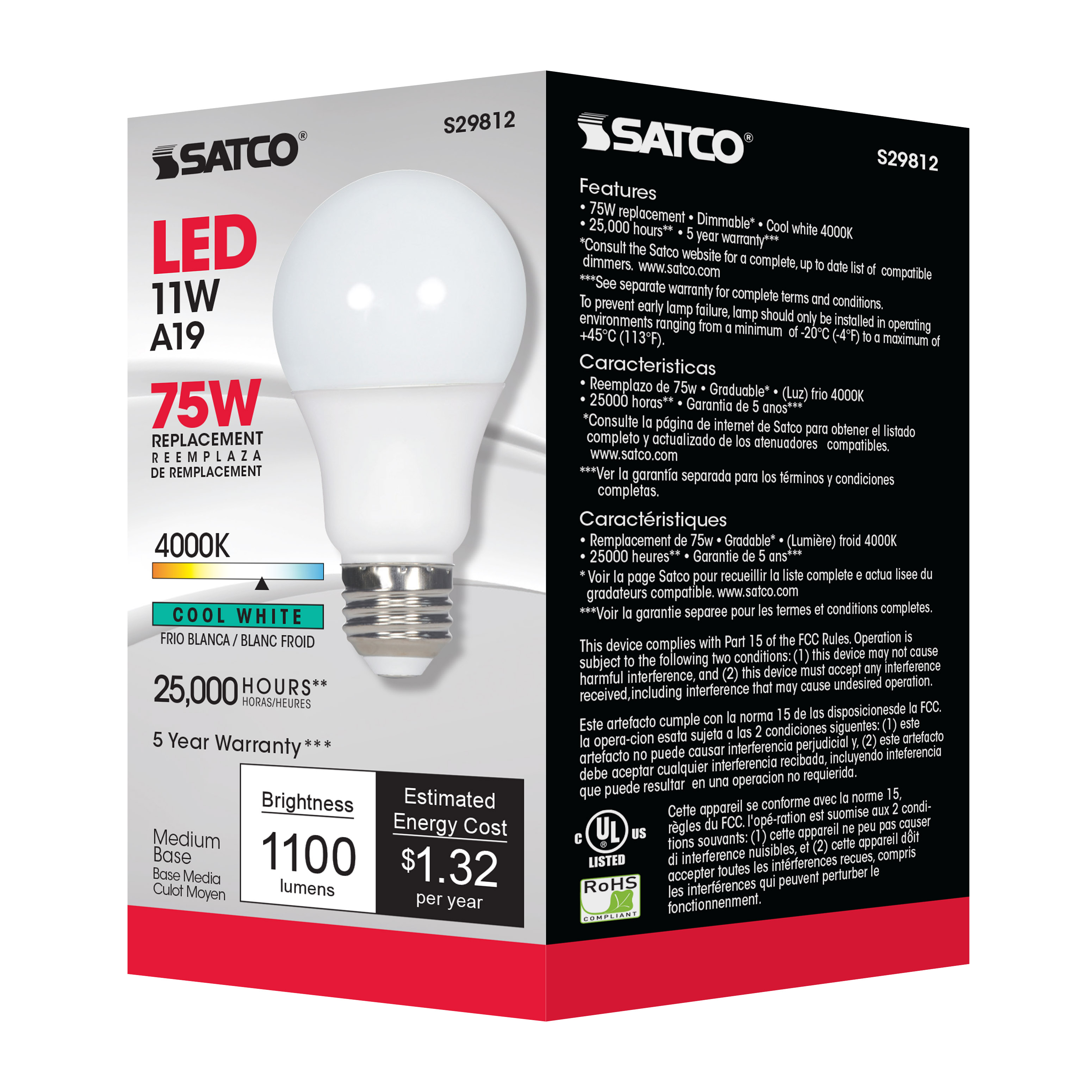 11A19/LED/4000K/1100L/120V/D - S29812