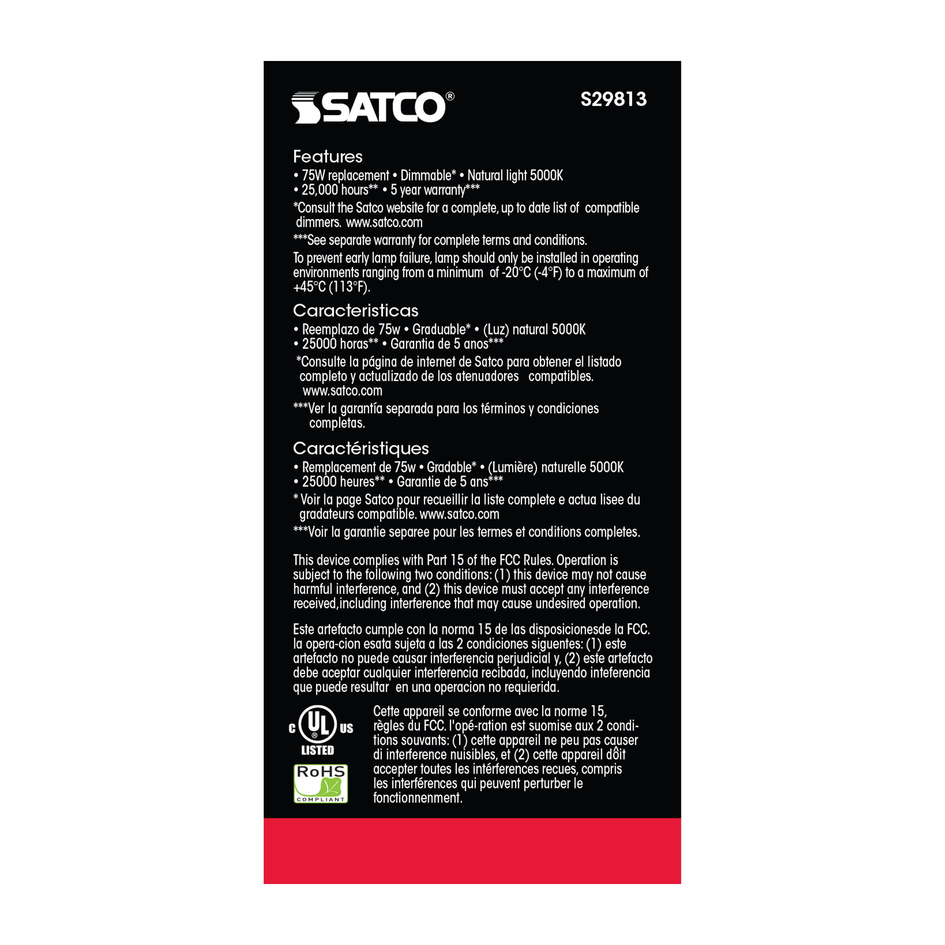 11A19/LED/5000K/1100L/120V/D - S29813