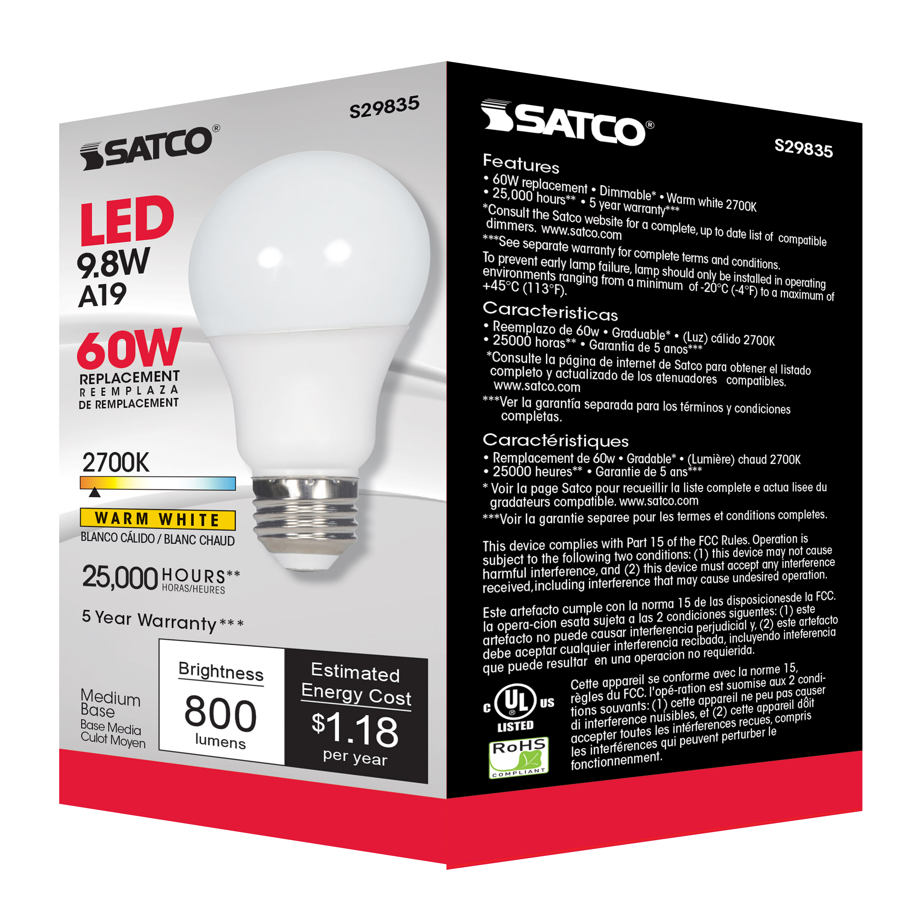 9.8A19/OMNI/220/LED/27K - S29835