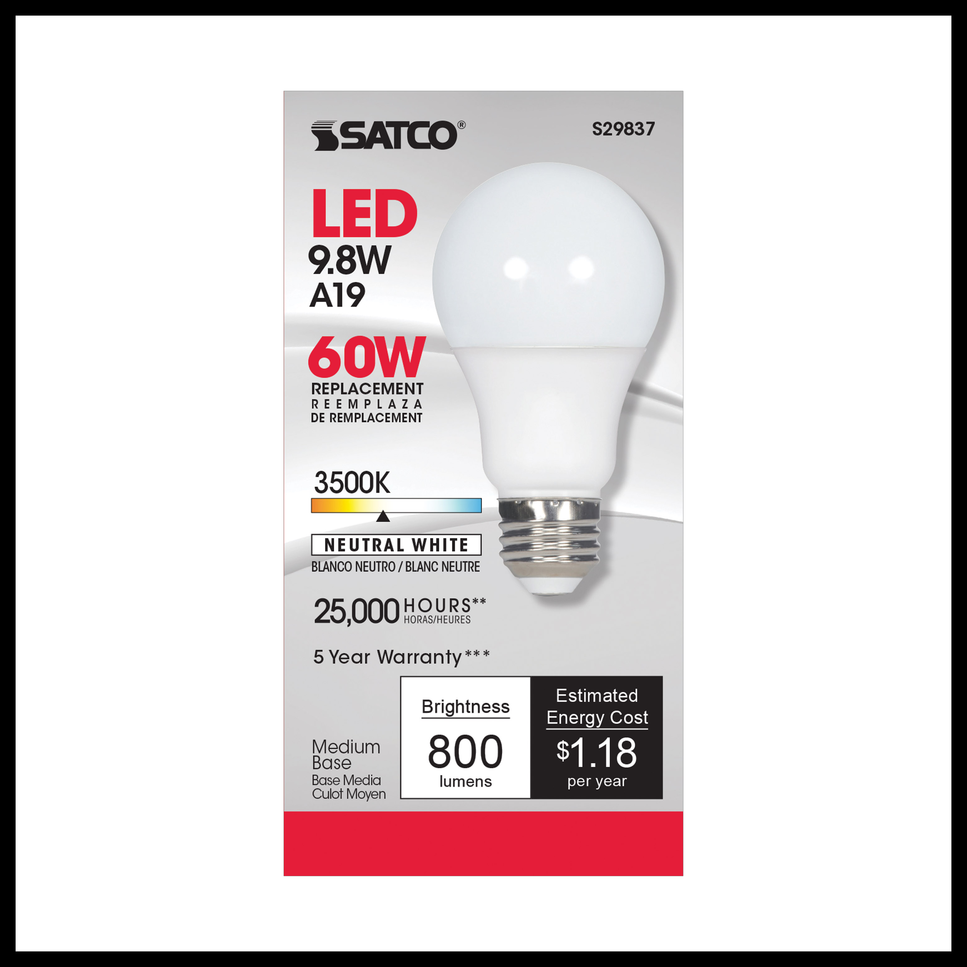 9.8A19/OMNI/220/LED/35K - S29837