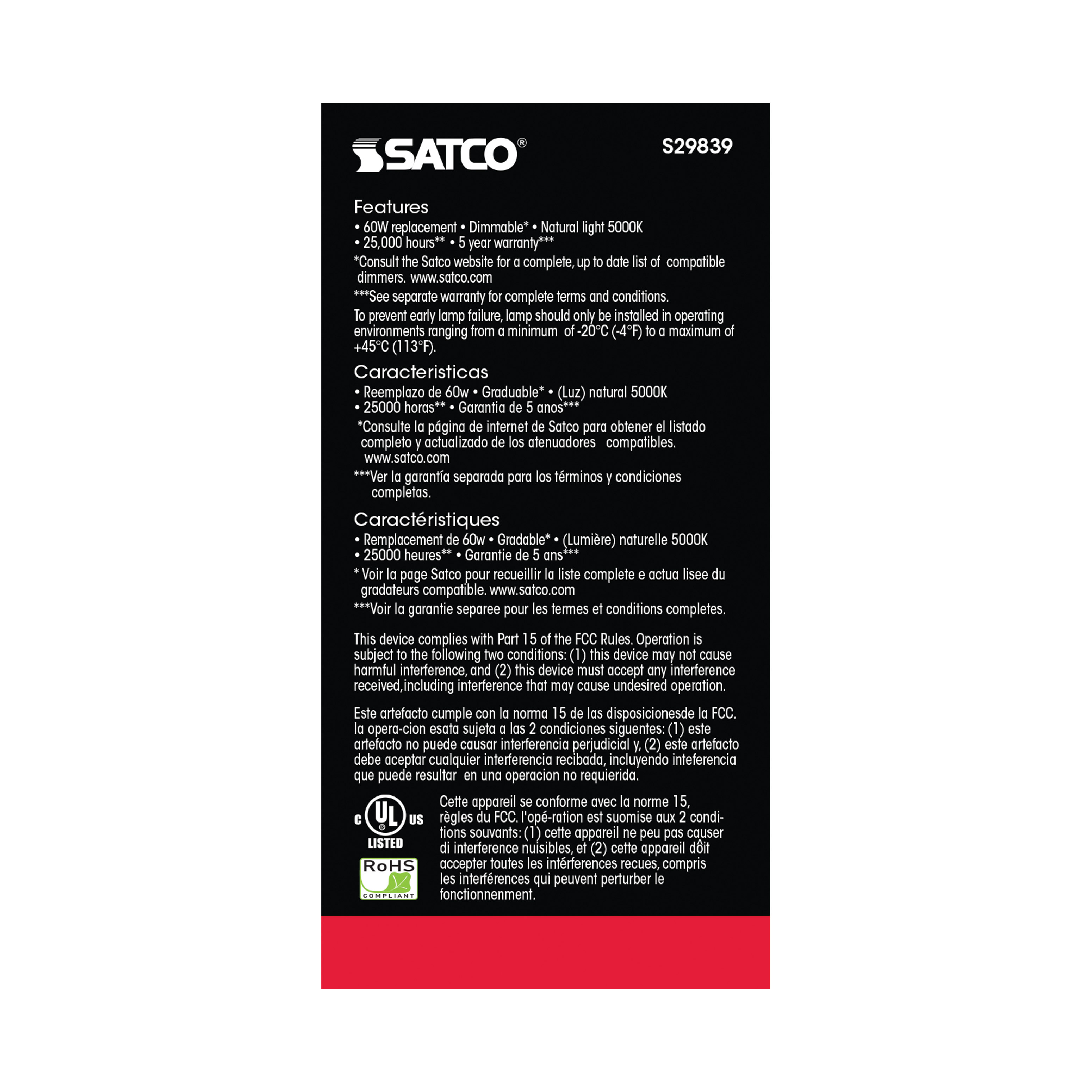 9.8A19/OMNI/220/LED/50K - S29839