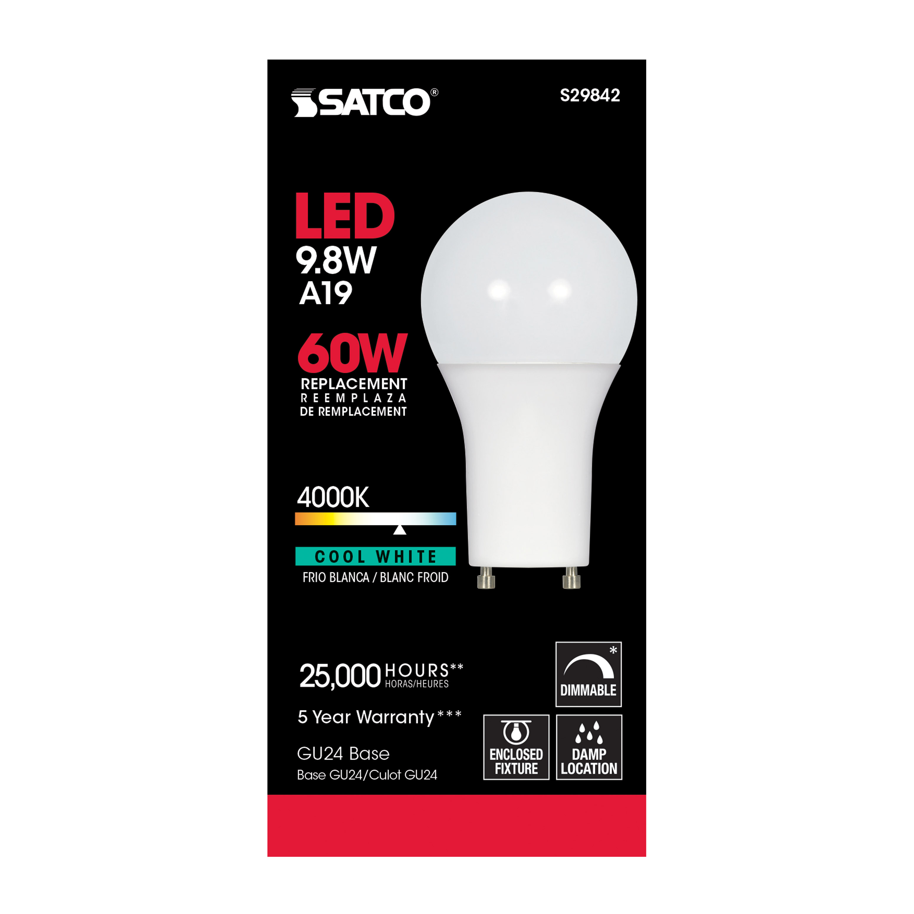 9.8A19/OMNI/220/LED/40K/GU24 - S29842