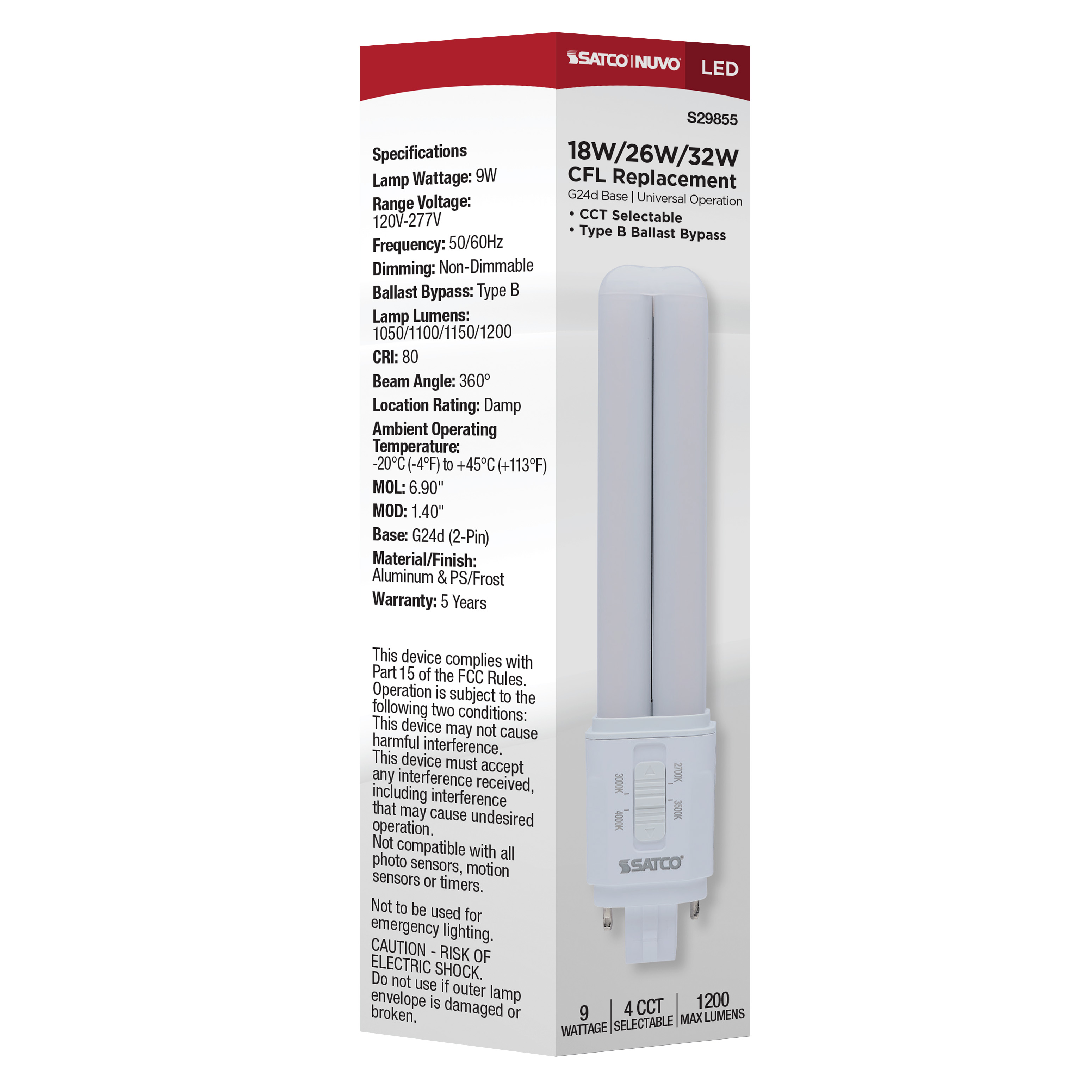 9W/LED/CFL/4CCT/BP/2P - S29855