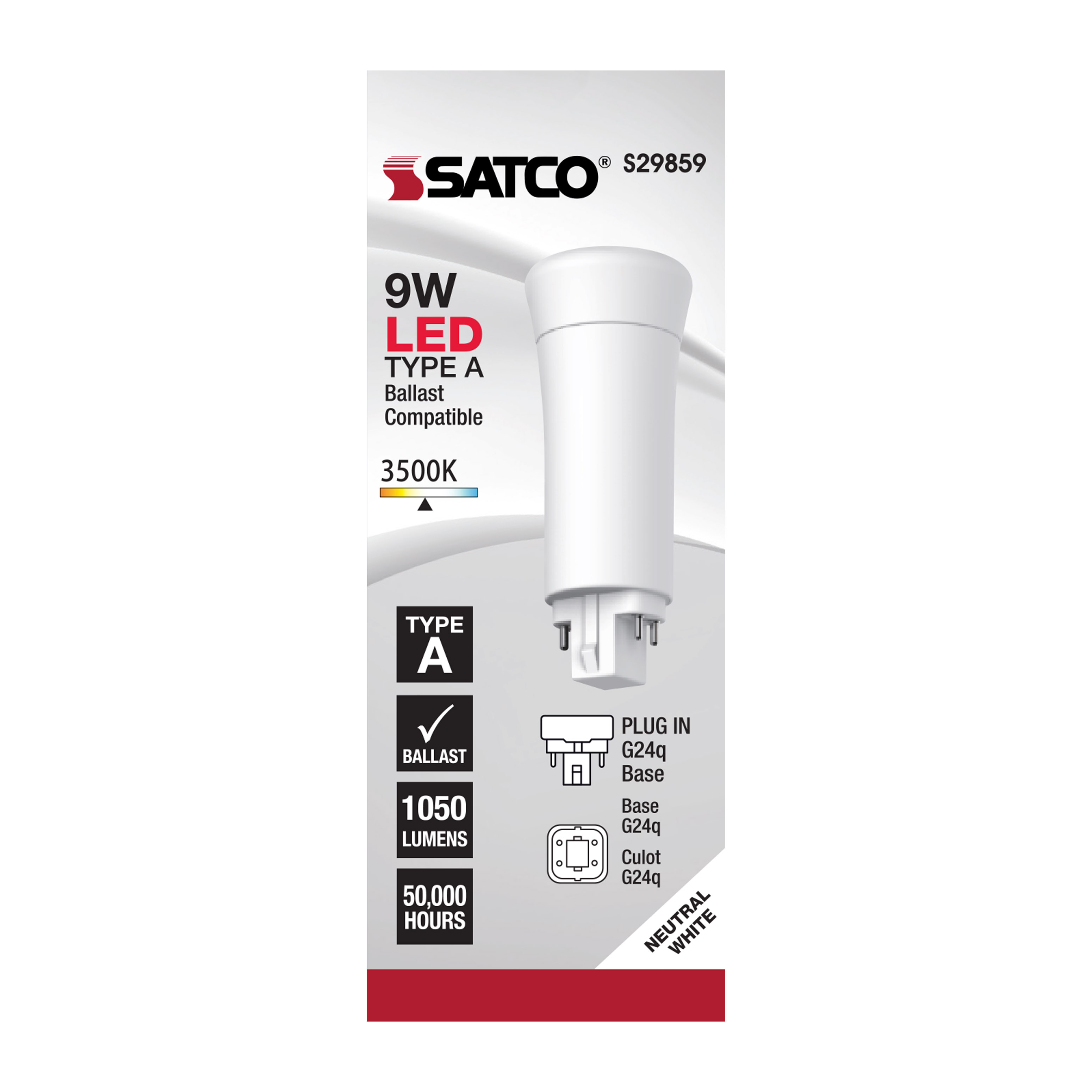 Satco S9855 9WPLH/LED/835/DR/2P – LED Light Bulb, 9W, 3500K, Dimmable