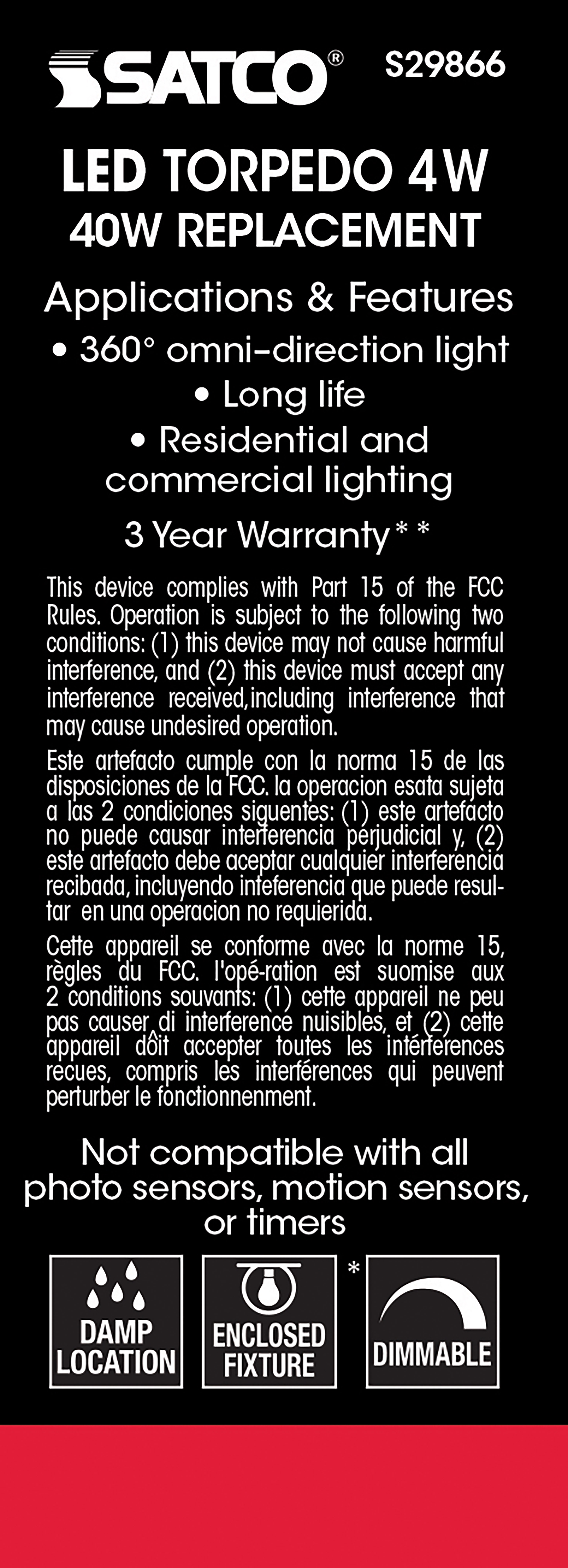 4W CTC/LED/50K/CL/120V - S29866