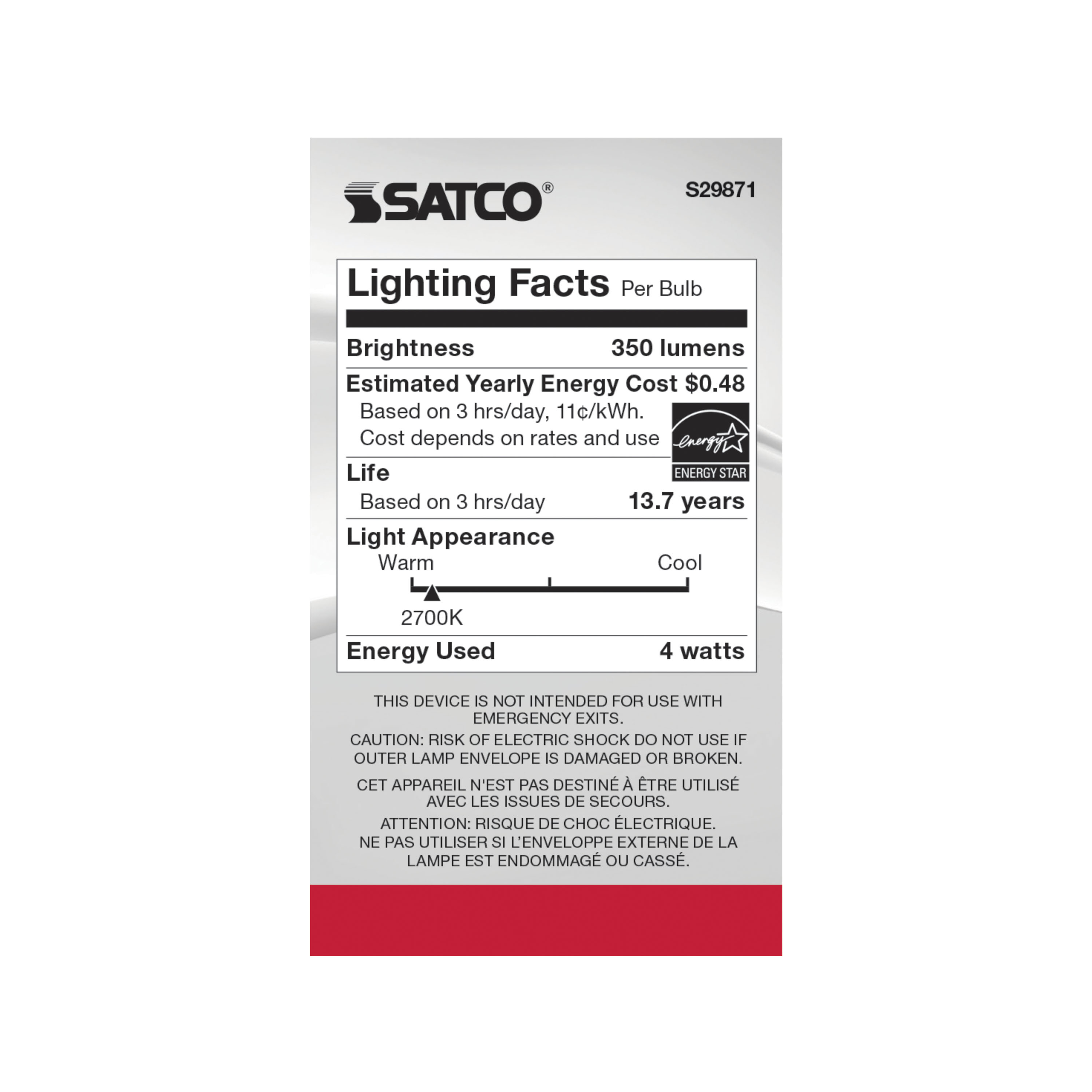 4G16.5/LED/CL/27K/120V/E12 - S29871