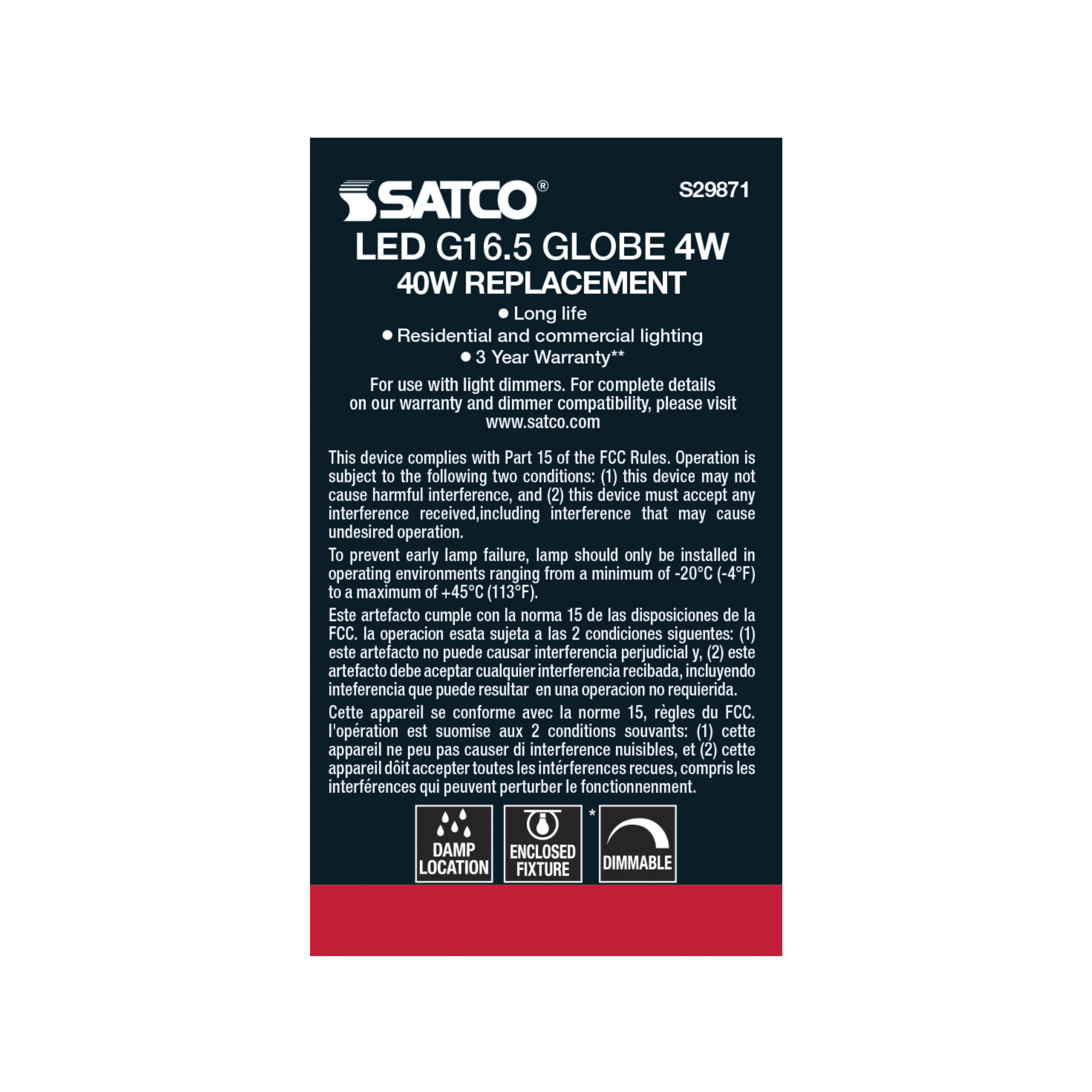 4G16.5/LED/CL/27K/120V/E12 - S29871