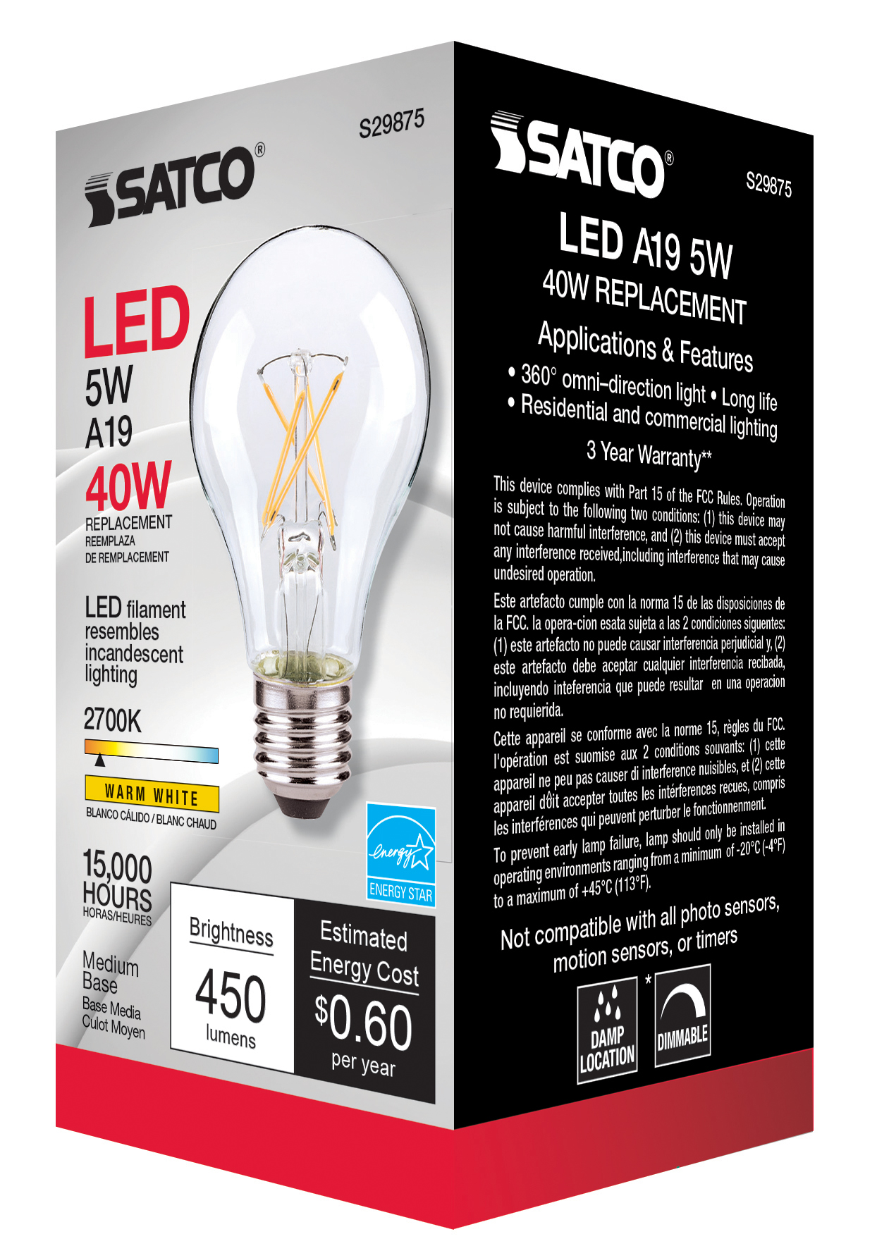 5A19/CL/LED/E26/27K/ES/120V - S29875