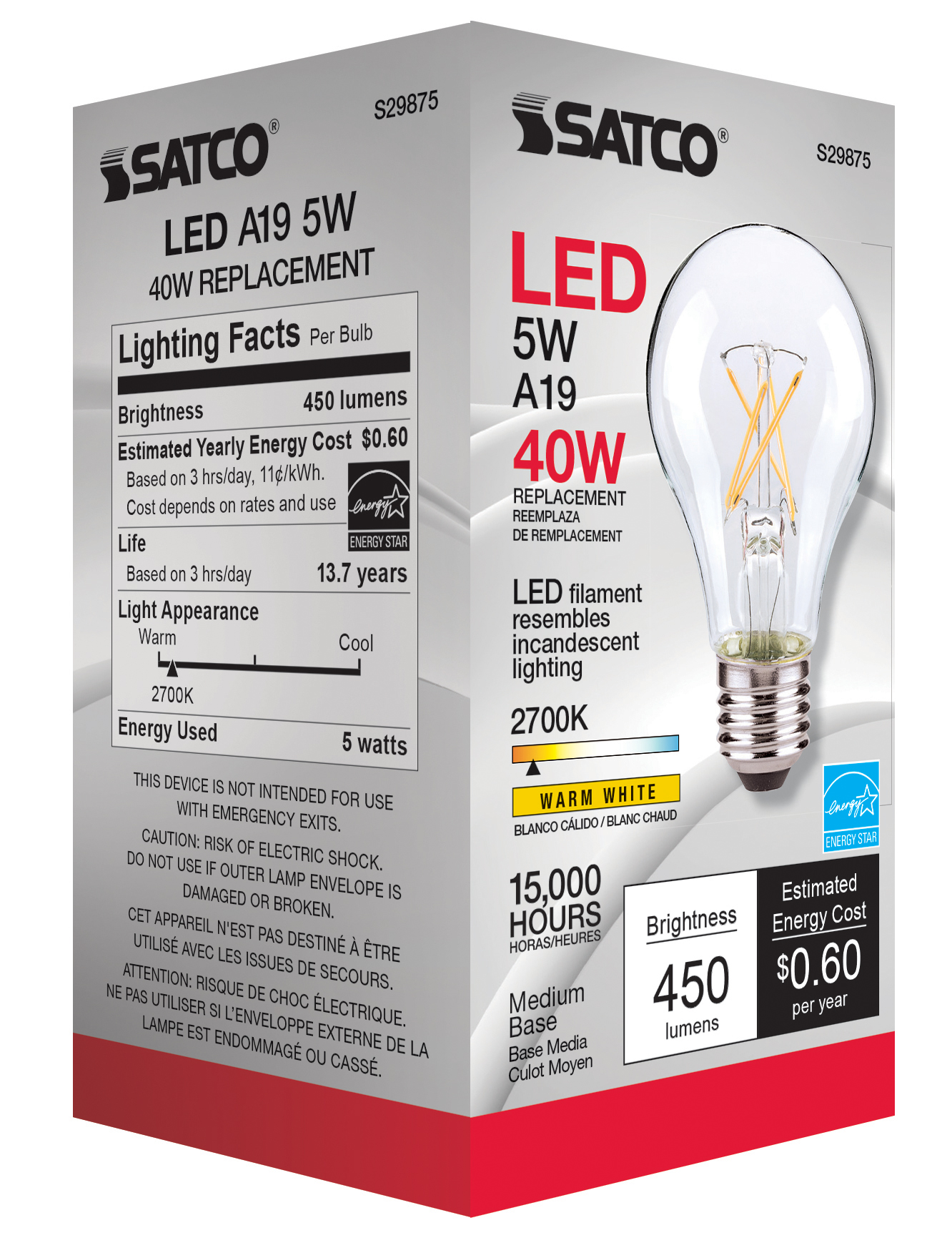 5A19/CL/LED/E26/27K/ES/120V - S29875