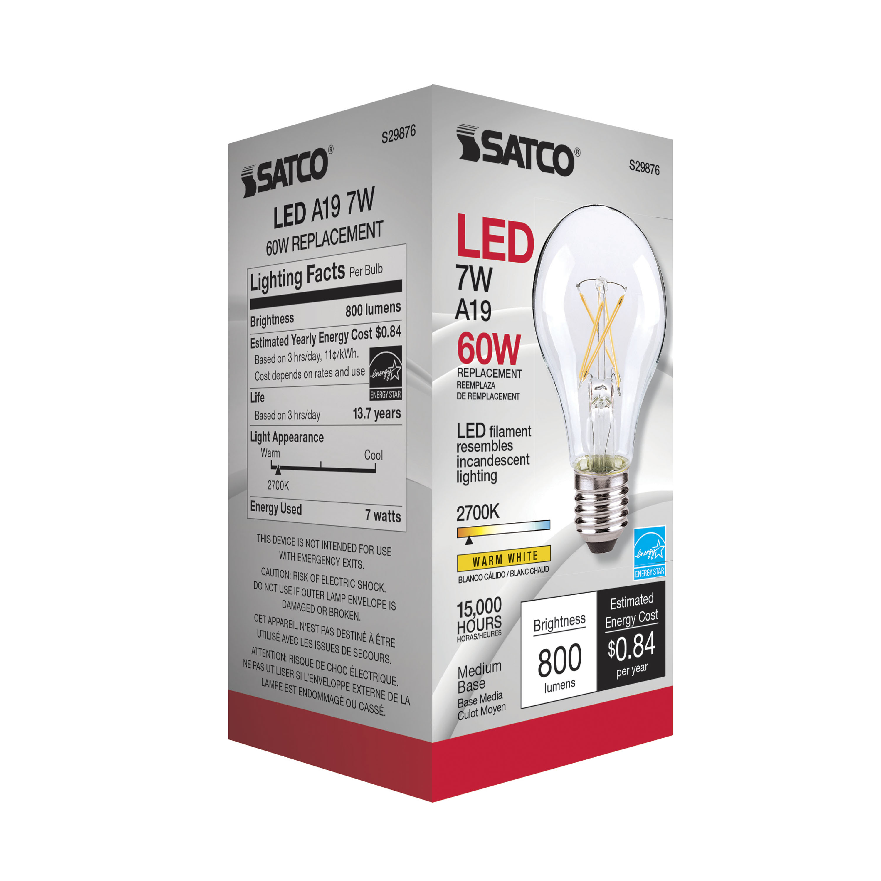 7A19/CL/LED/E26/27K/ES/120V - S29876