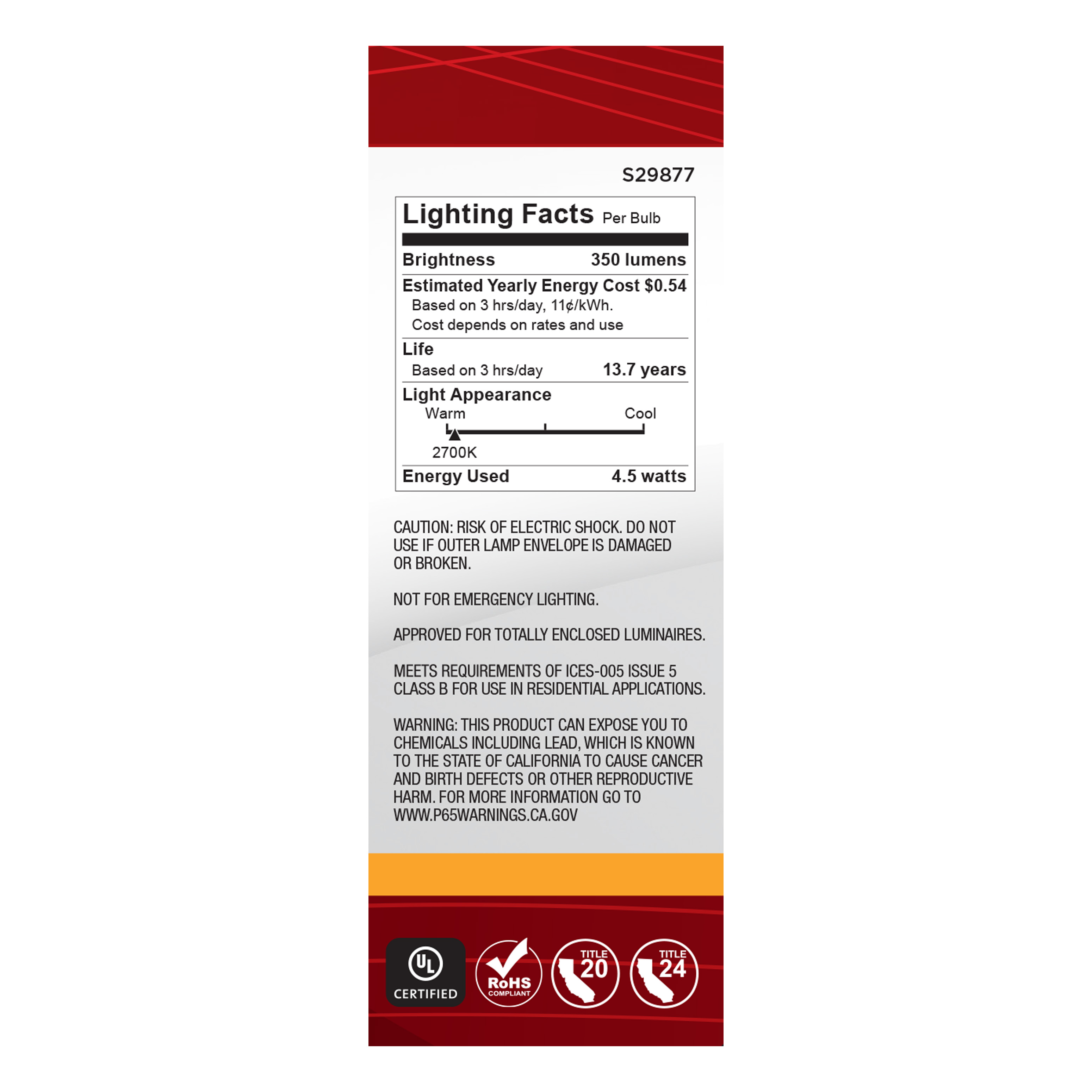 4.5B11/LED/927/CL/120/E12 - S29877