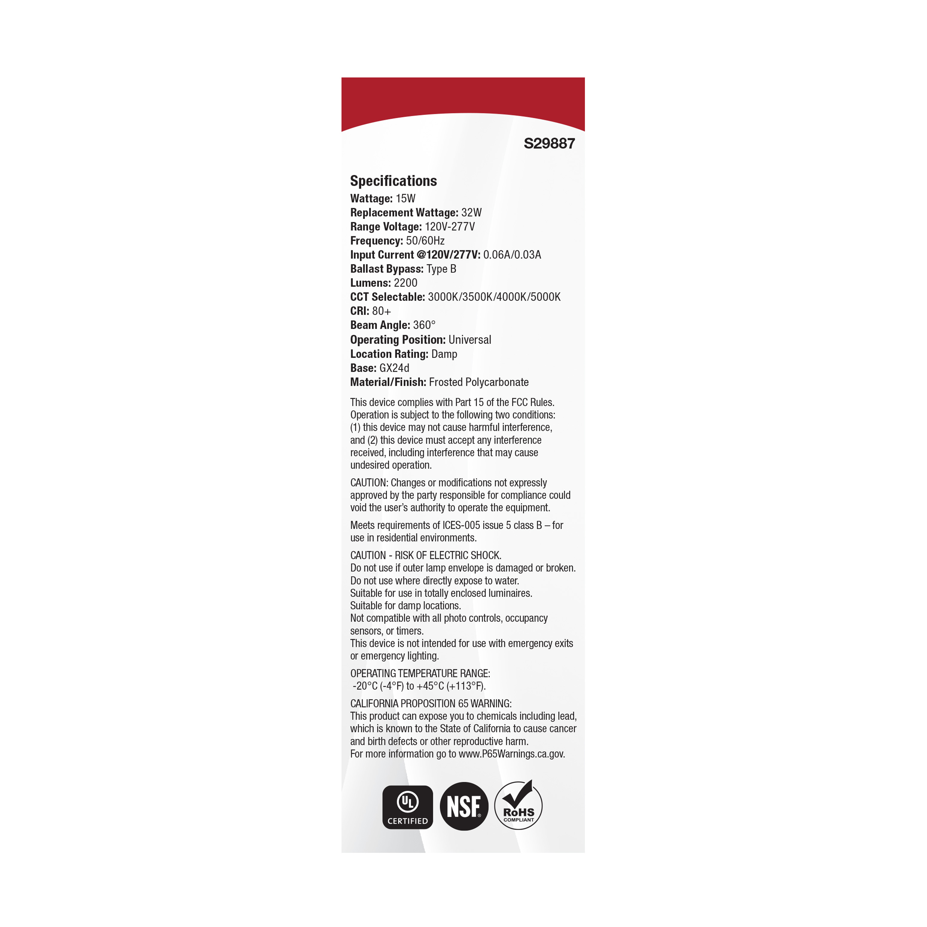 15WPLTL/8CCT4/GX24D/OB/U - S29887