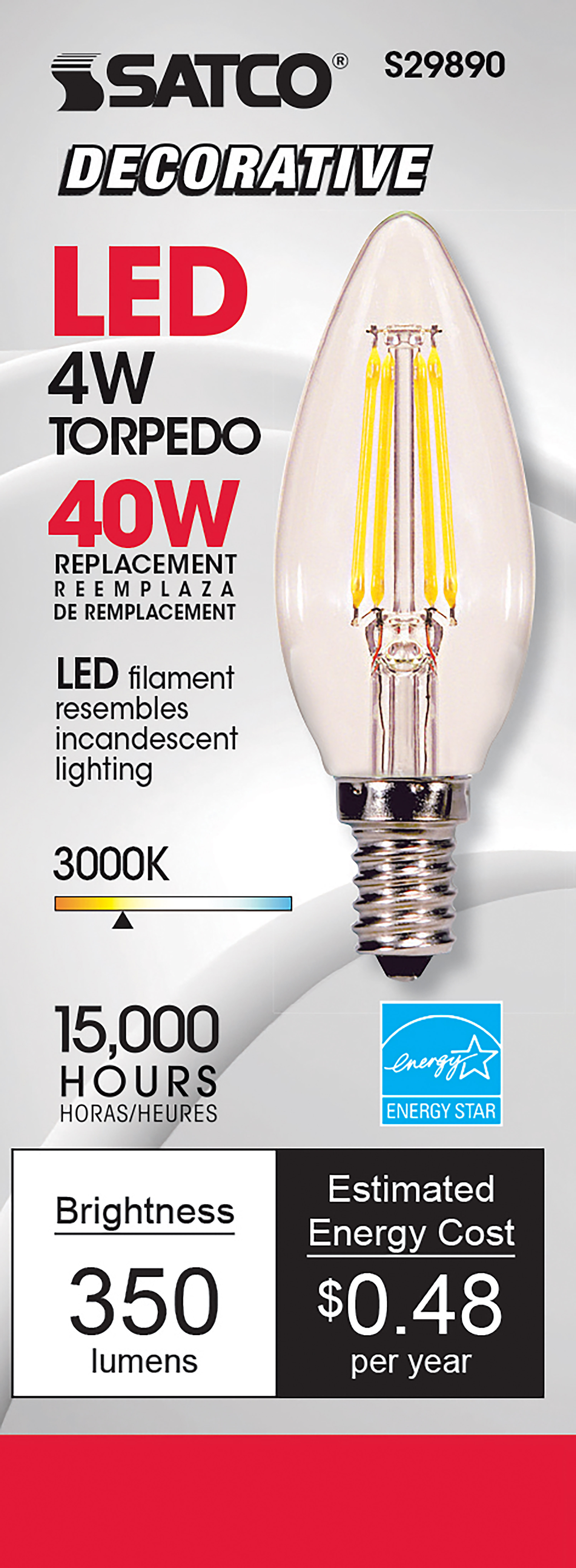 4W CTC/LED/30K/CL/120V - S29890