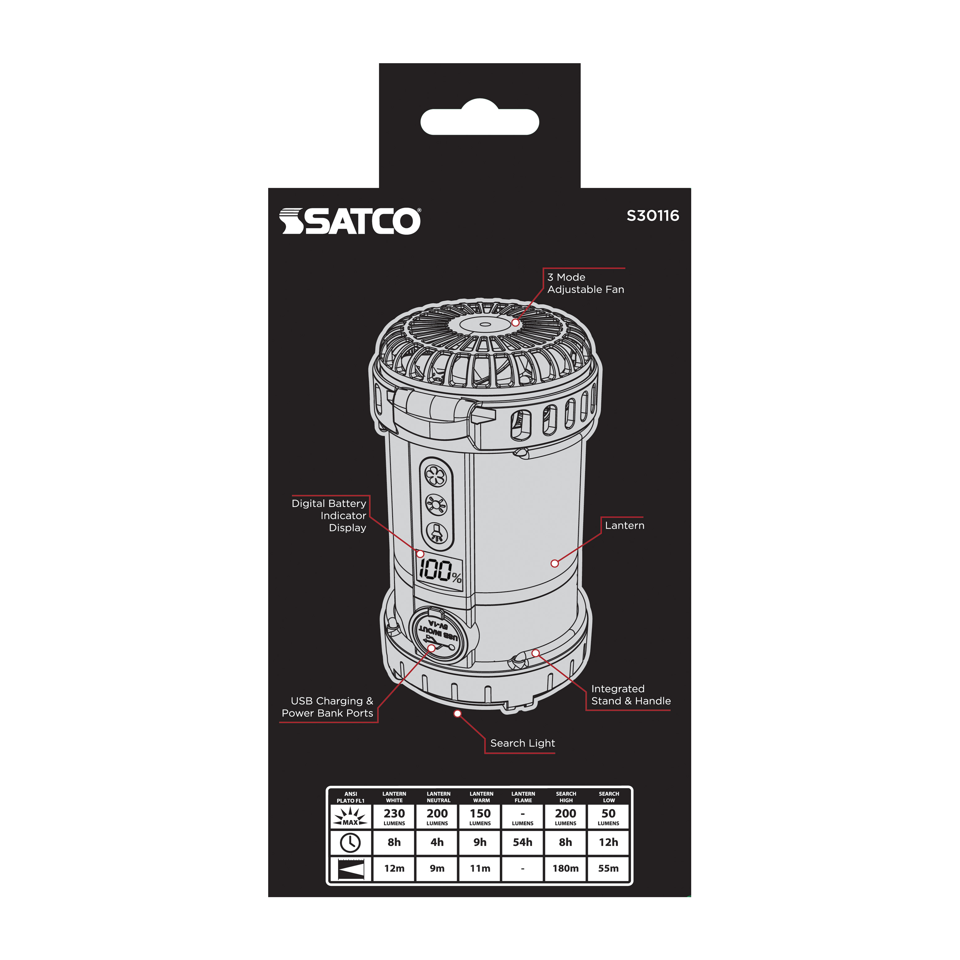 LED MULTI-FUNCTION LANTERN - S30116