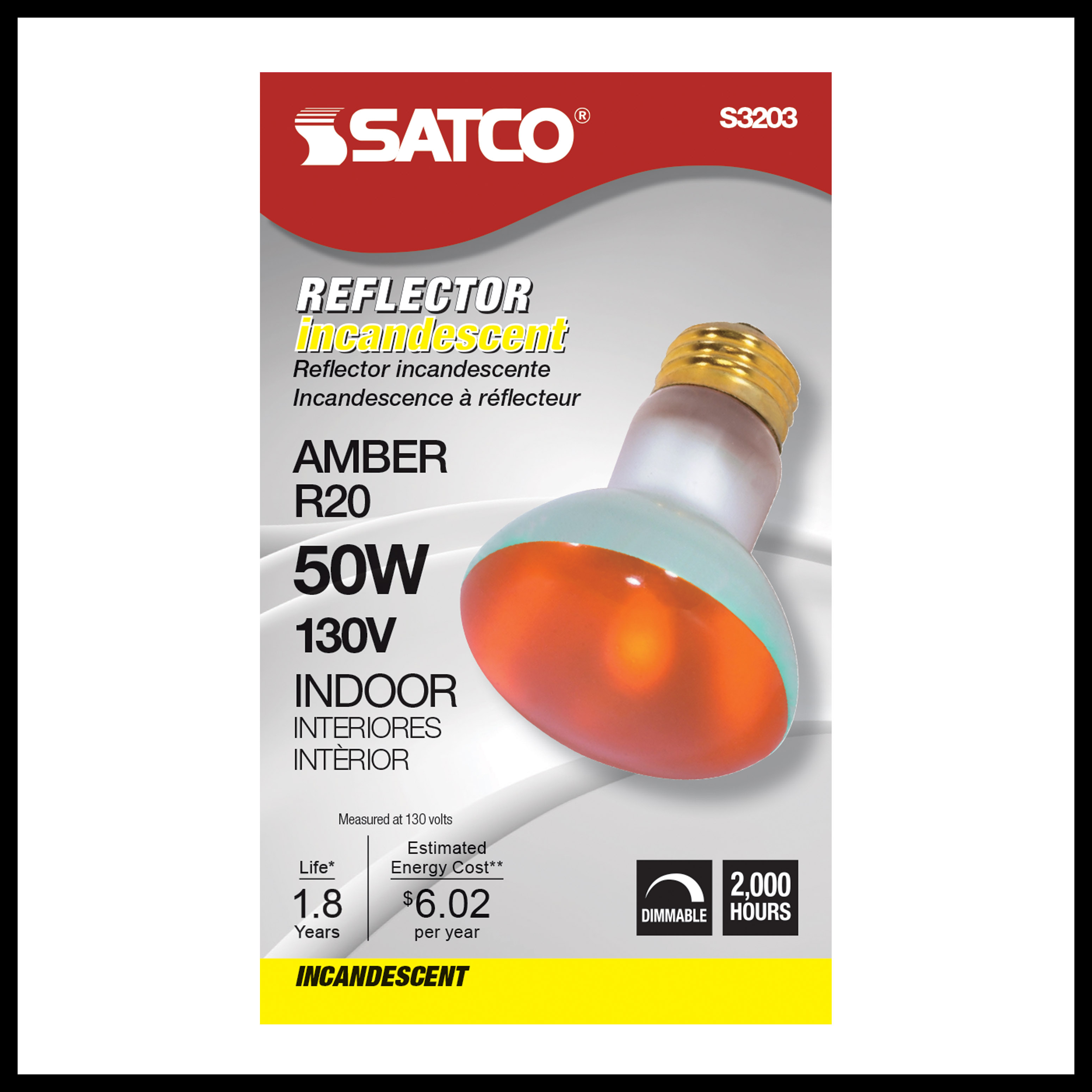50W R20 STD AMBER - S3203