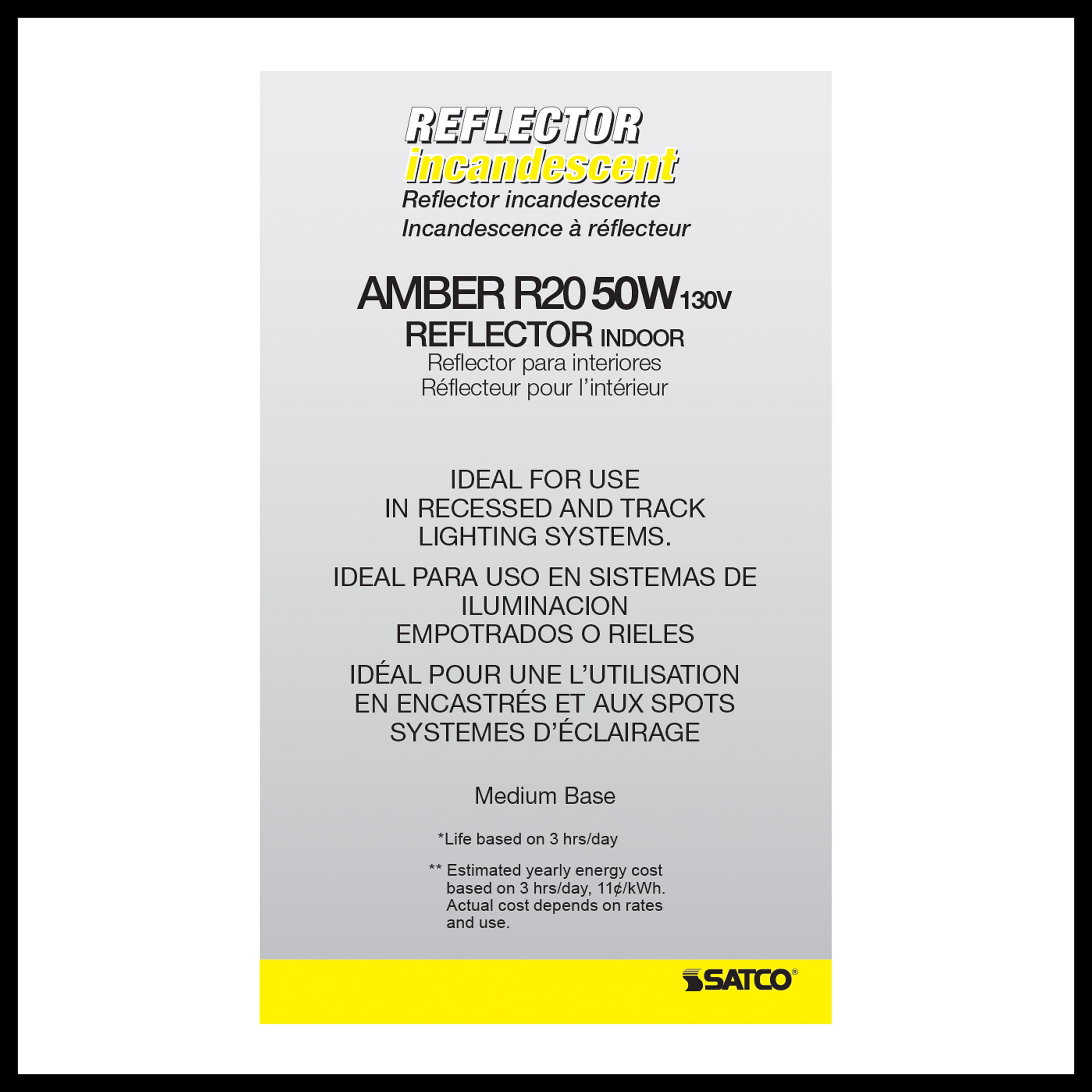 50W R20 STD AMBER - S3203