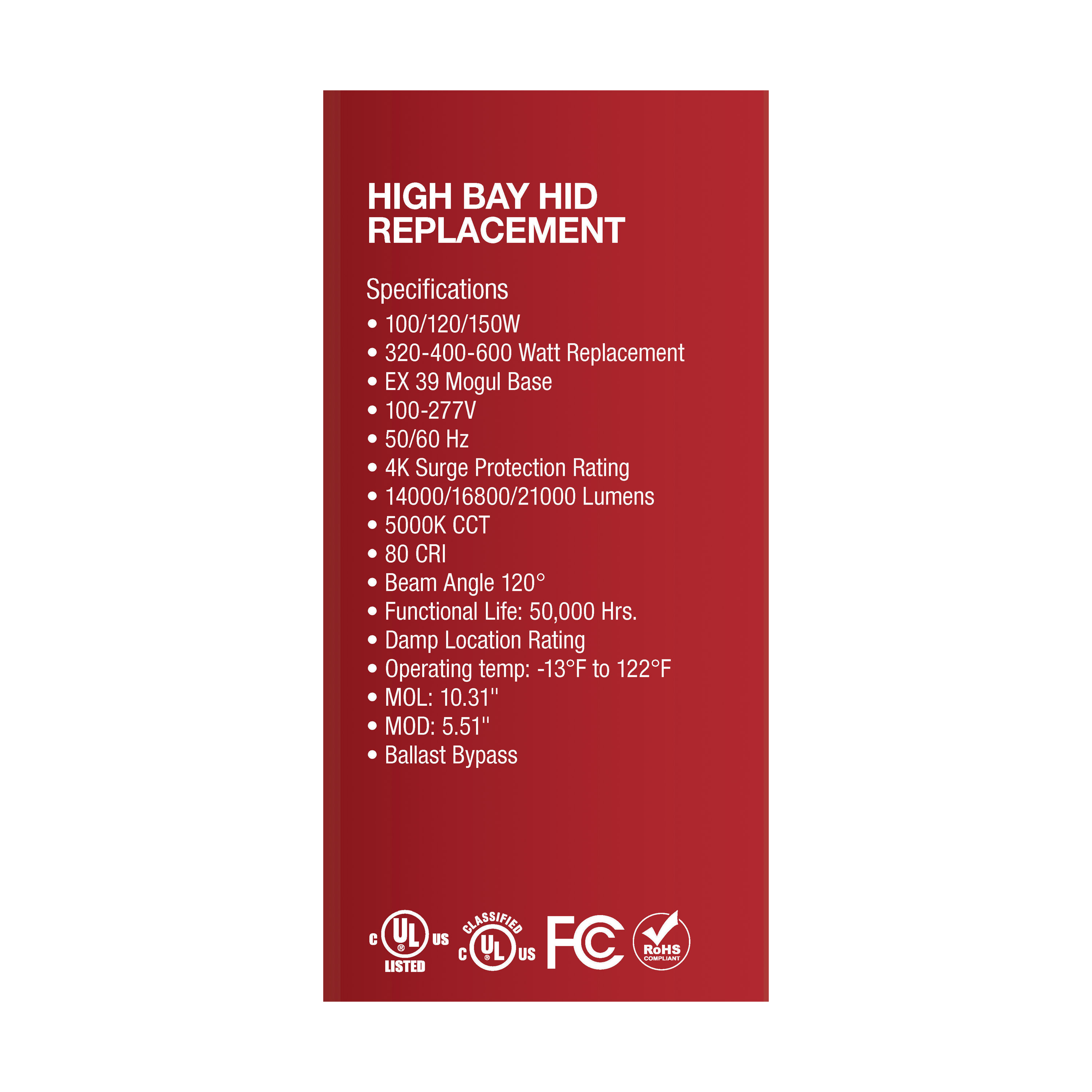 150W/LED/HID-HB/5K/100-277V - S33117