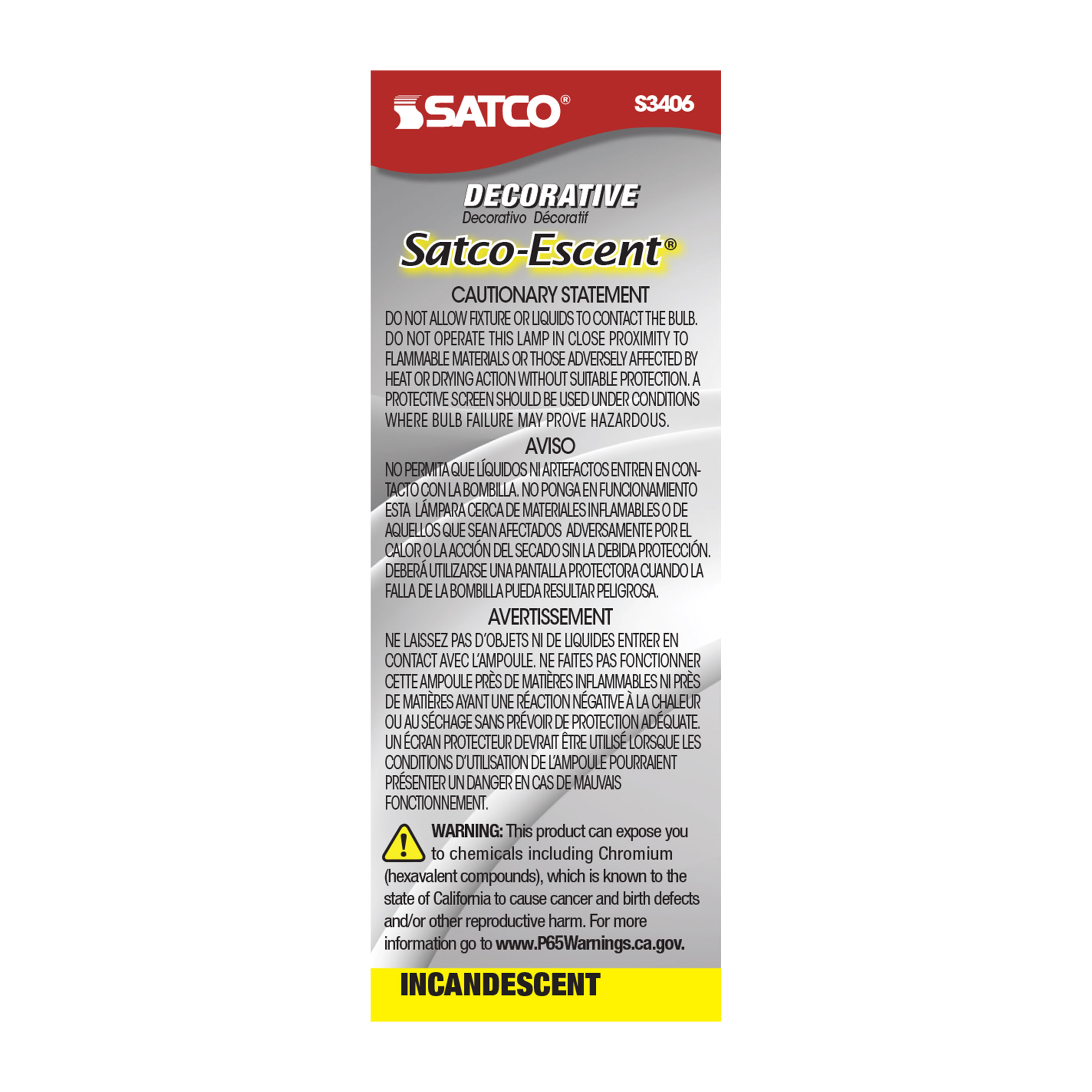 SATCOESCENT 25W C11 CB AMBER - S3406