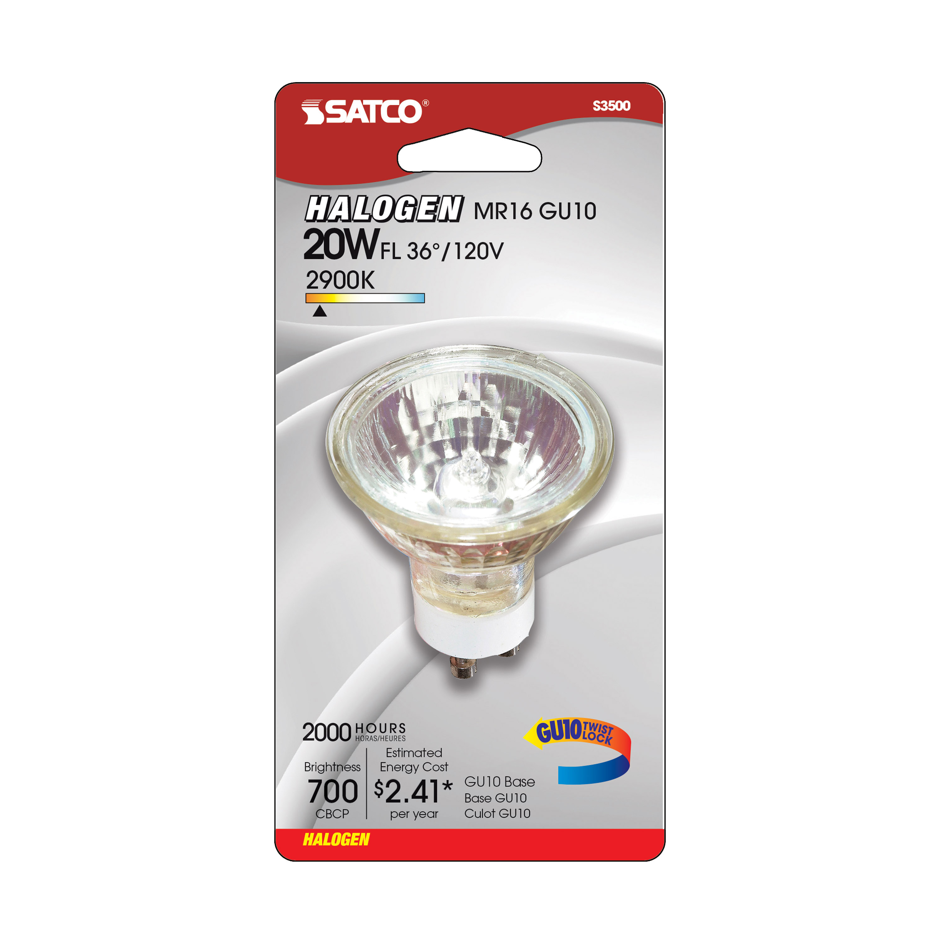 20JDRC/GU10/36D/1BL CARDED - S3500