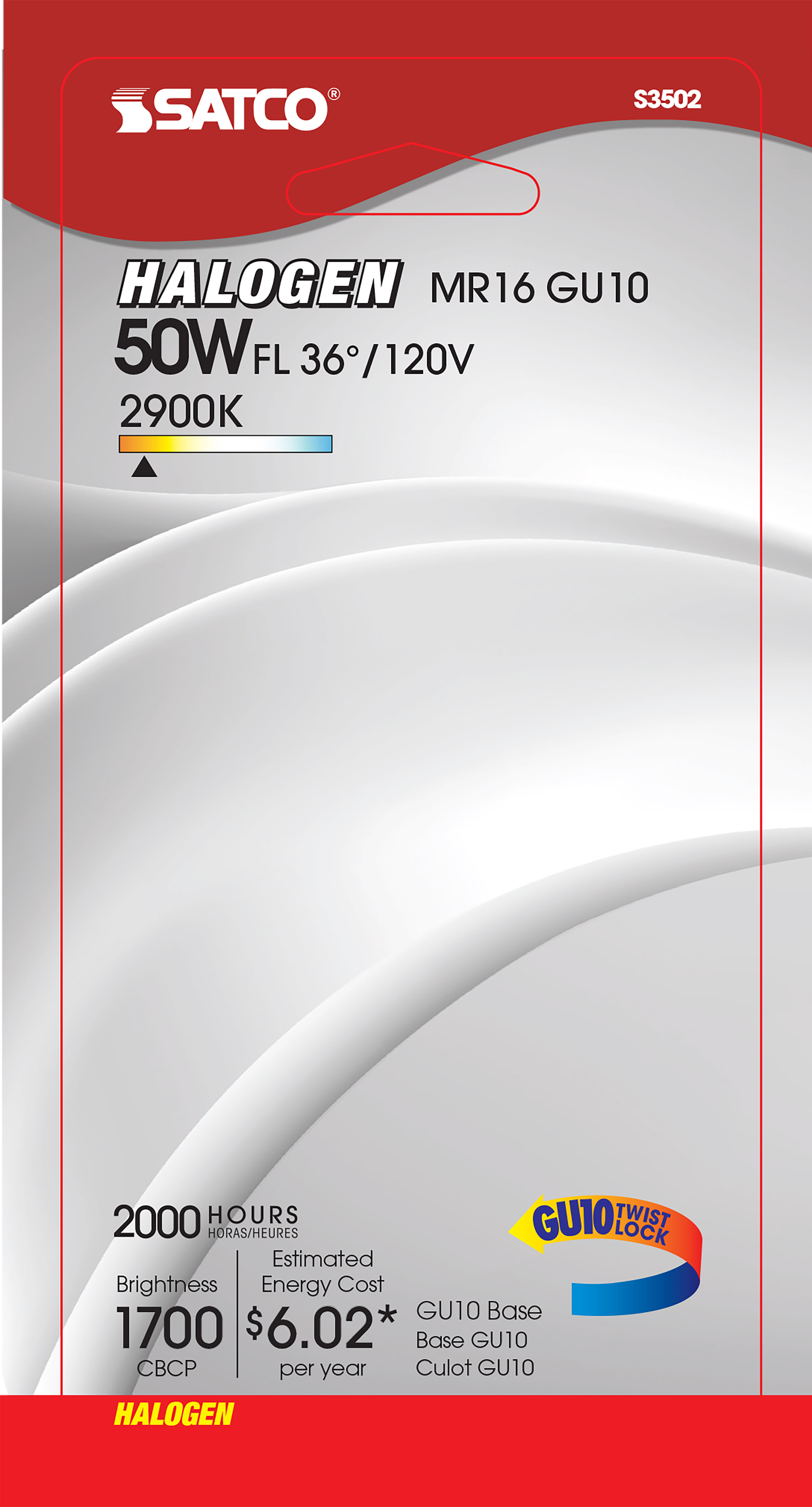 50JDRC/GU10/36D/1BL CARDED - S3502