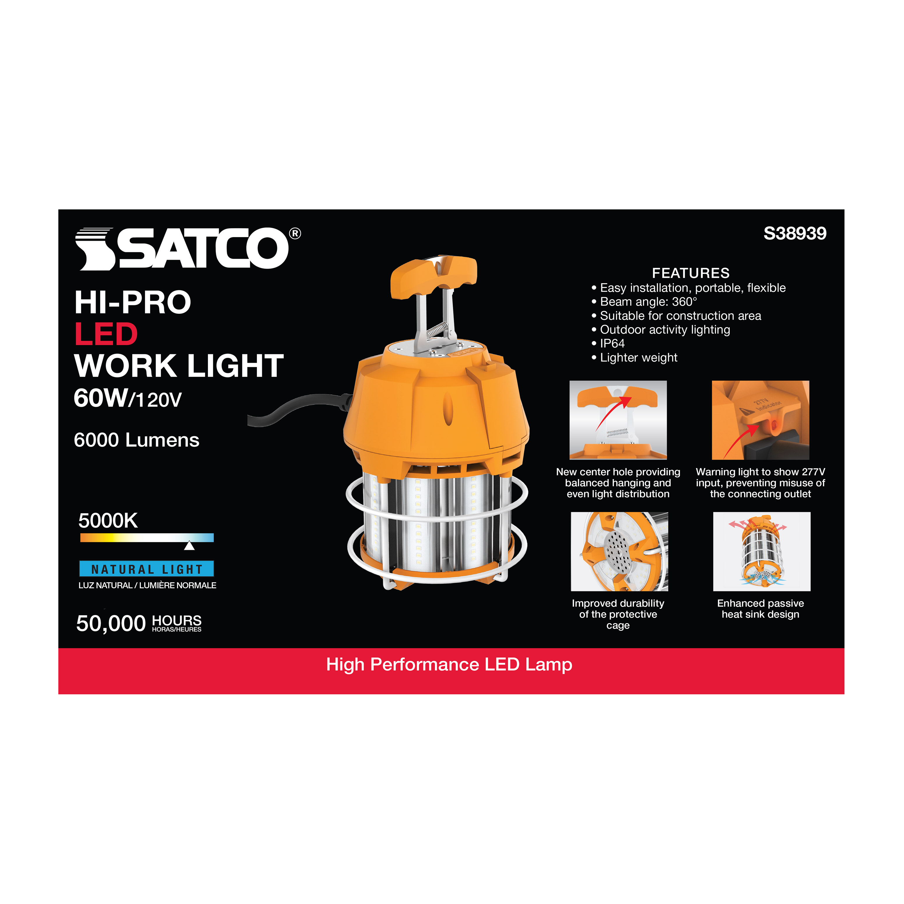 60W/LED/HID/TEMP/5K/120V - S38939