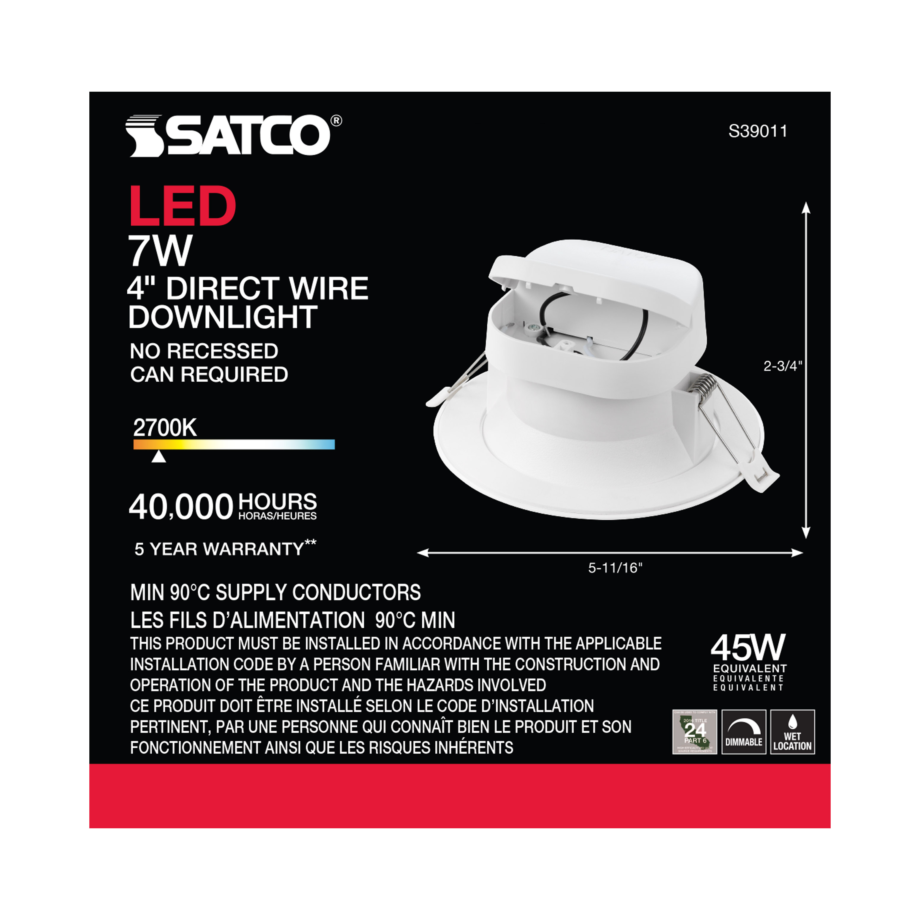 7WLED/DW/RDL/4/27K/120V - S39011