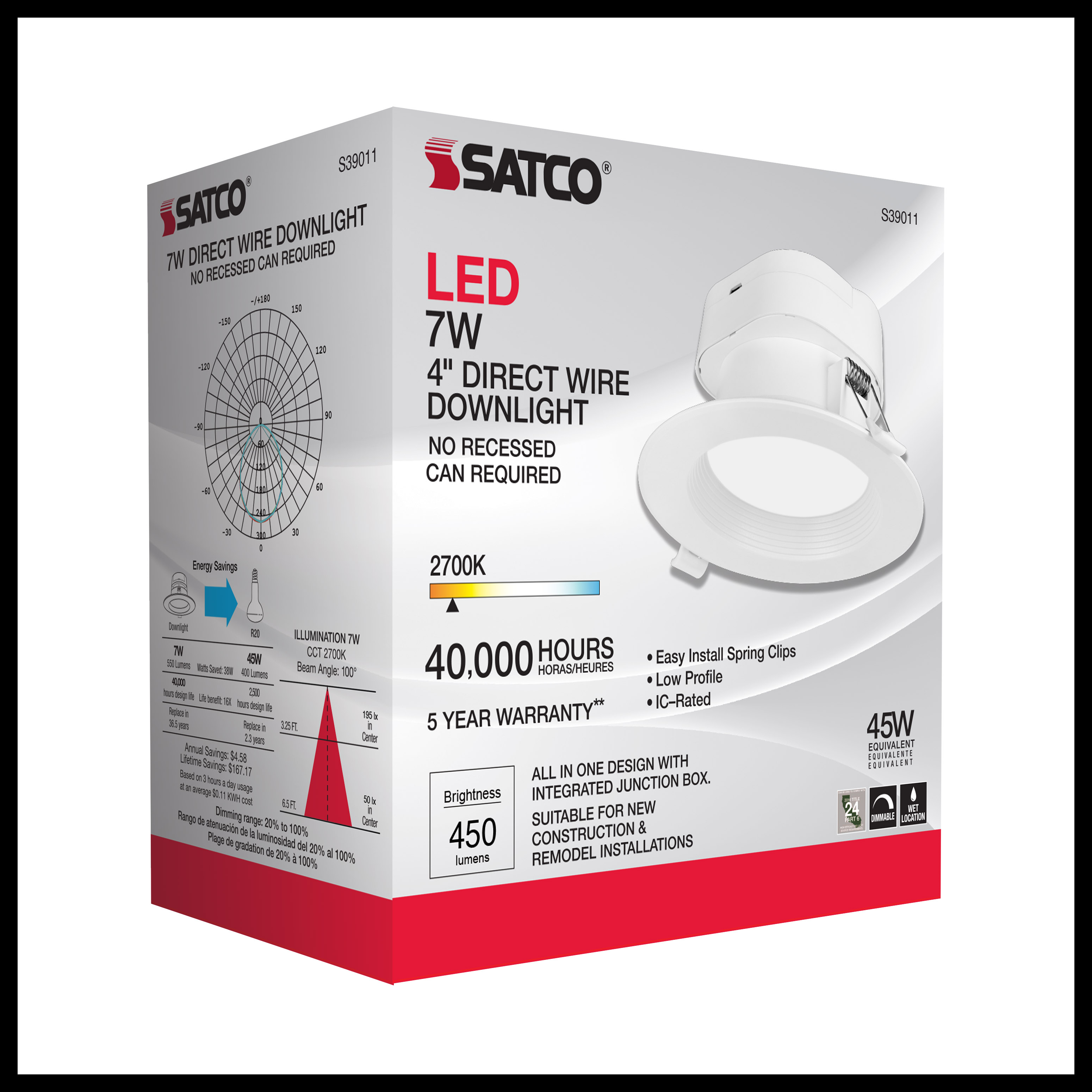 7WLED/DW/RDL/4/27K/120V - S39011