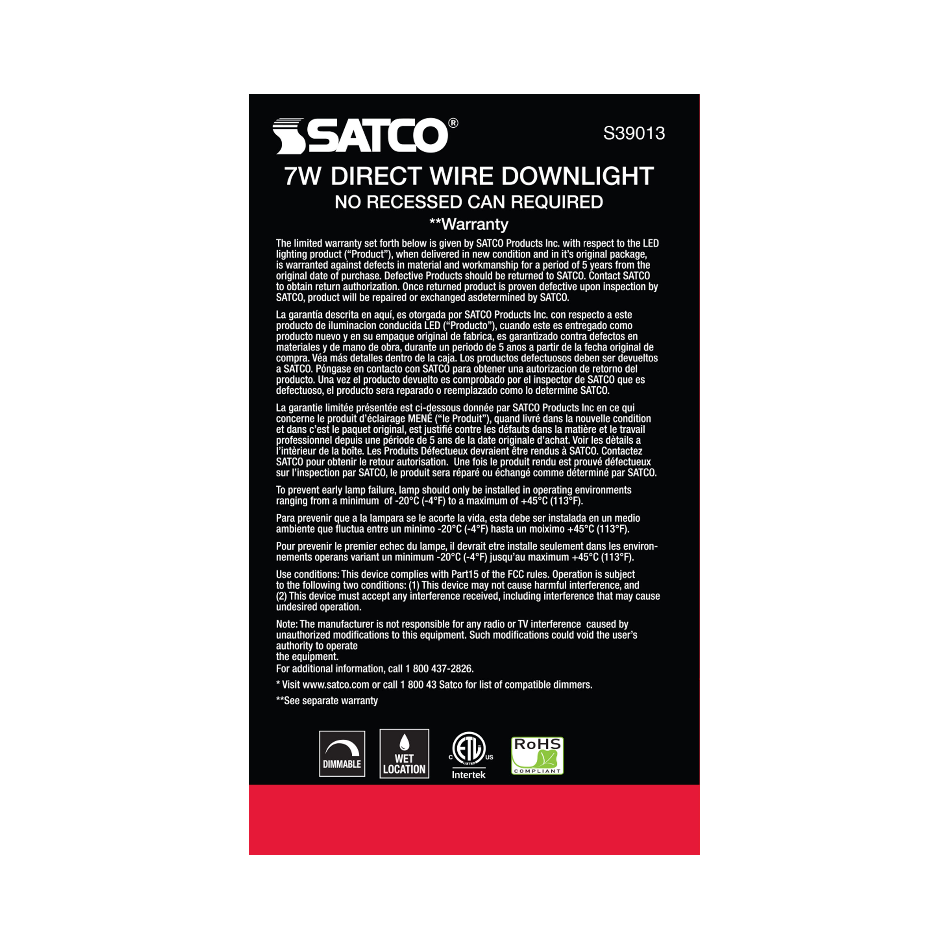 7WLED/DW/RDL/4/40K/120V - S39013