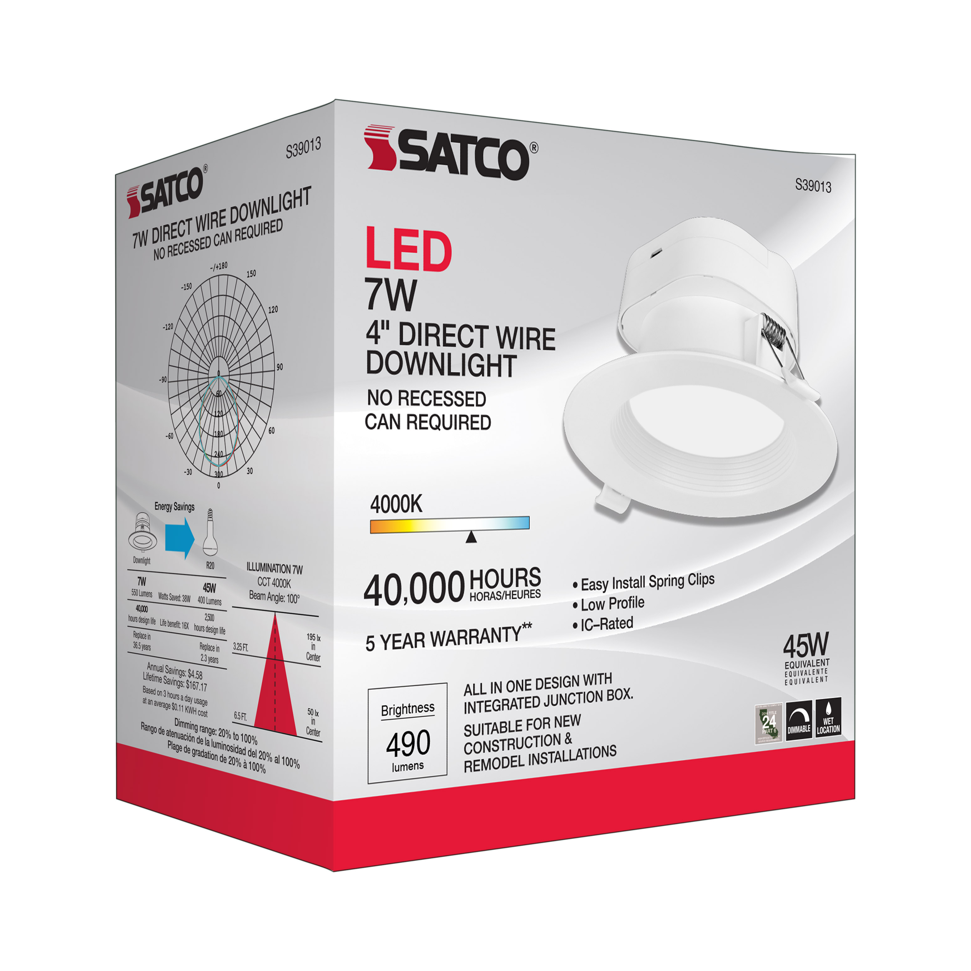 7WLED/DW/RDL/4/40K/120V - S39013