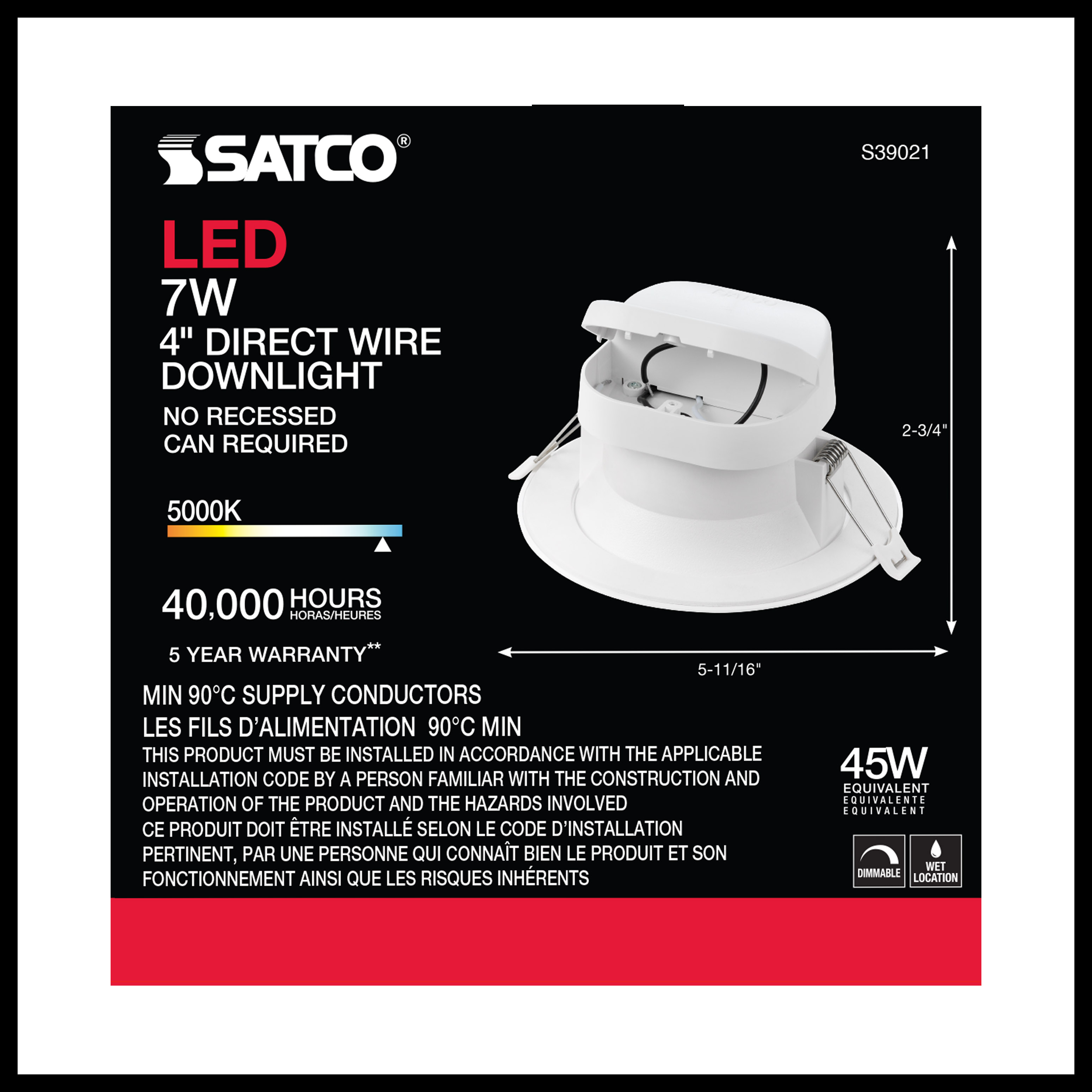 7WLED/DW/RDL/4/50K/120V - S39021