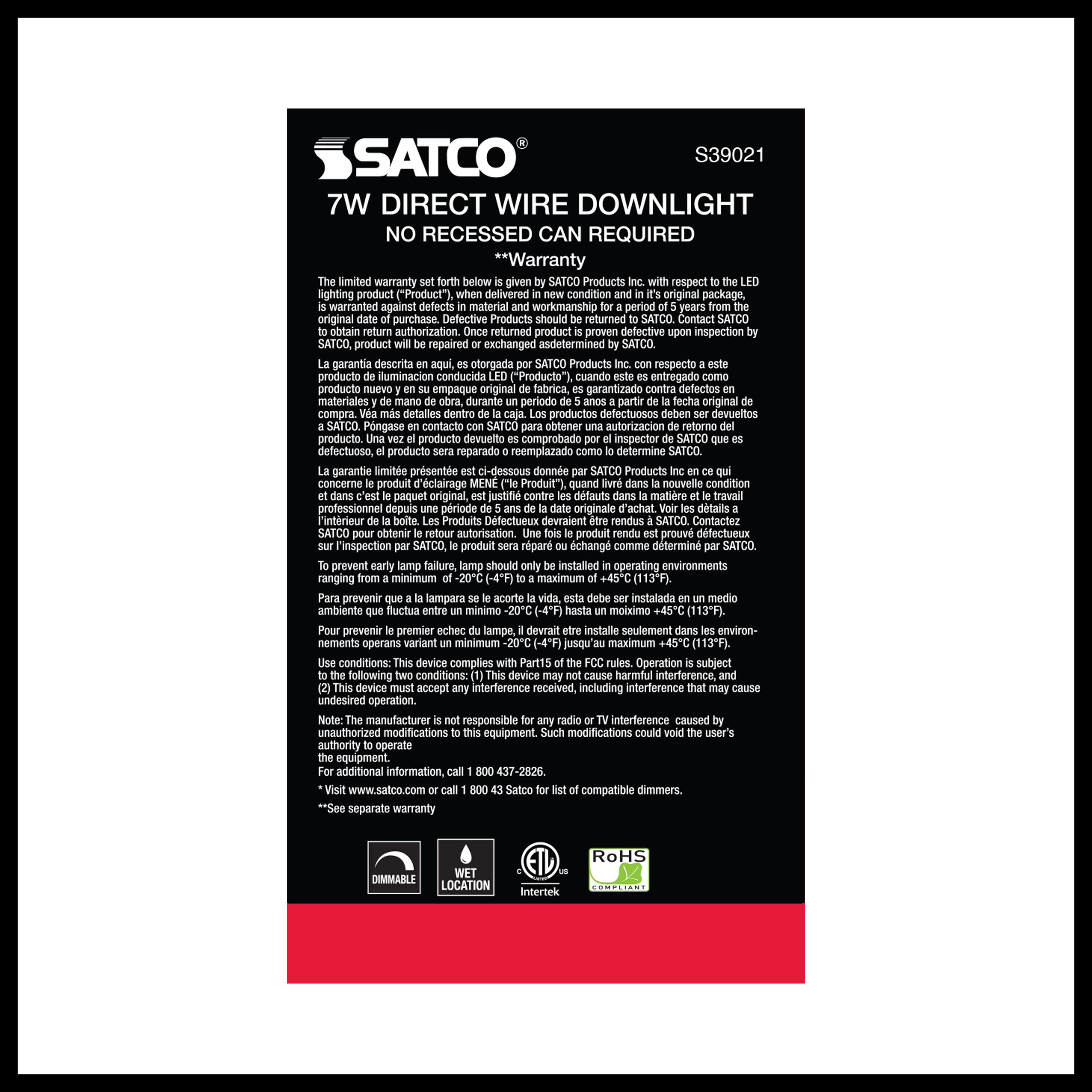 7WLED/DW/RDL/4/50K/120V - S39021