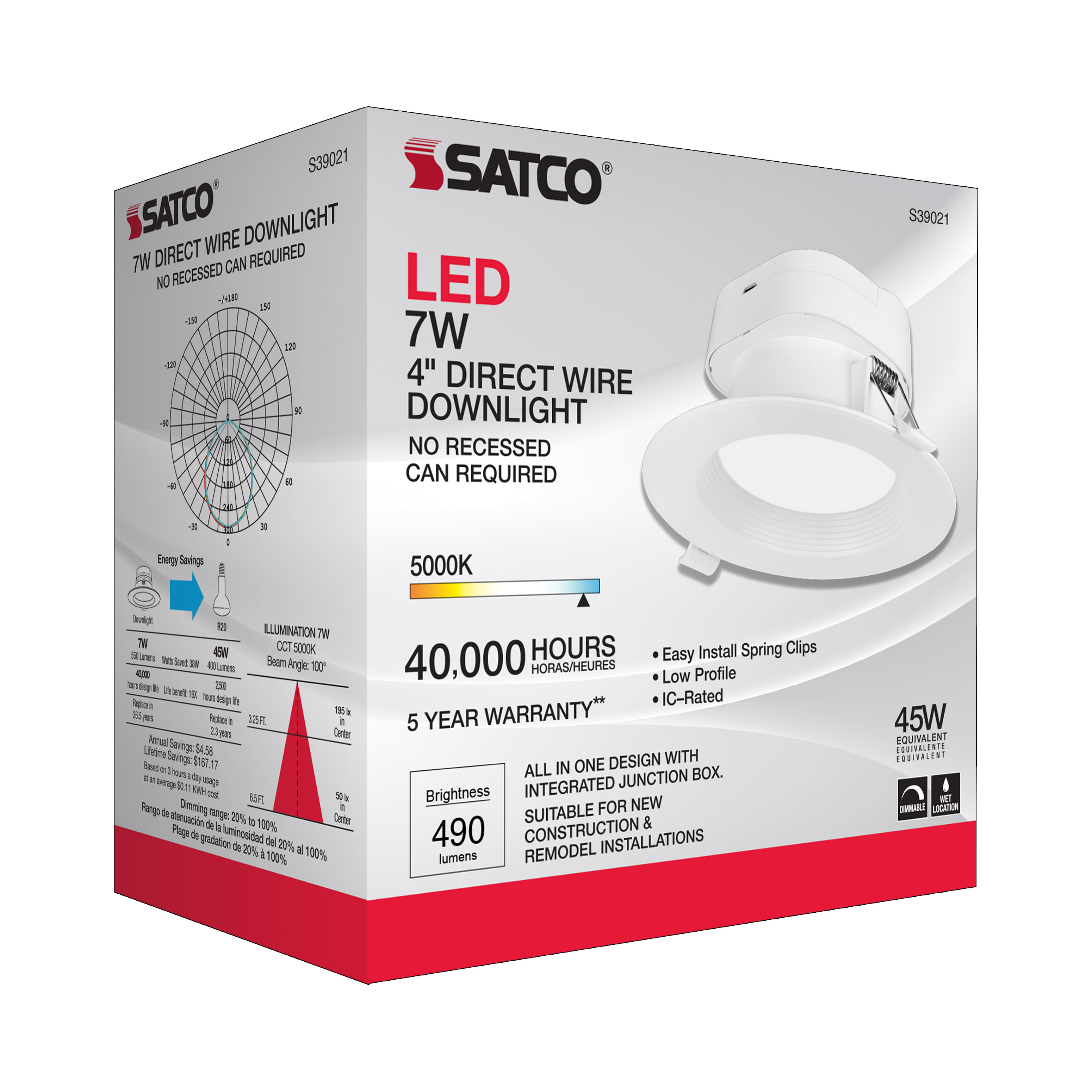 7WLED/DW/RDL/4/50K/120V - S39021