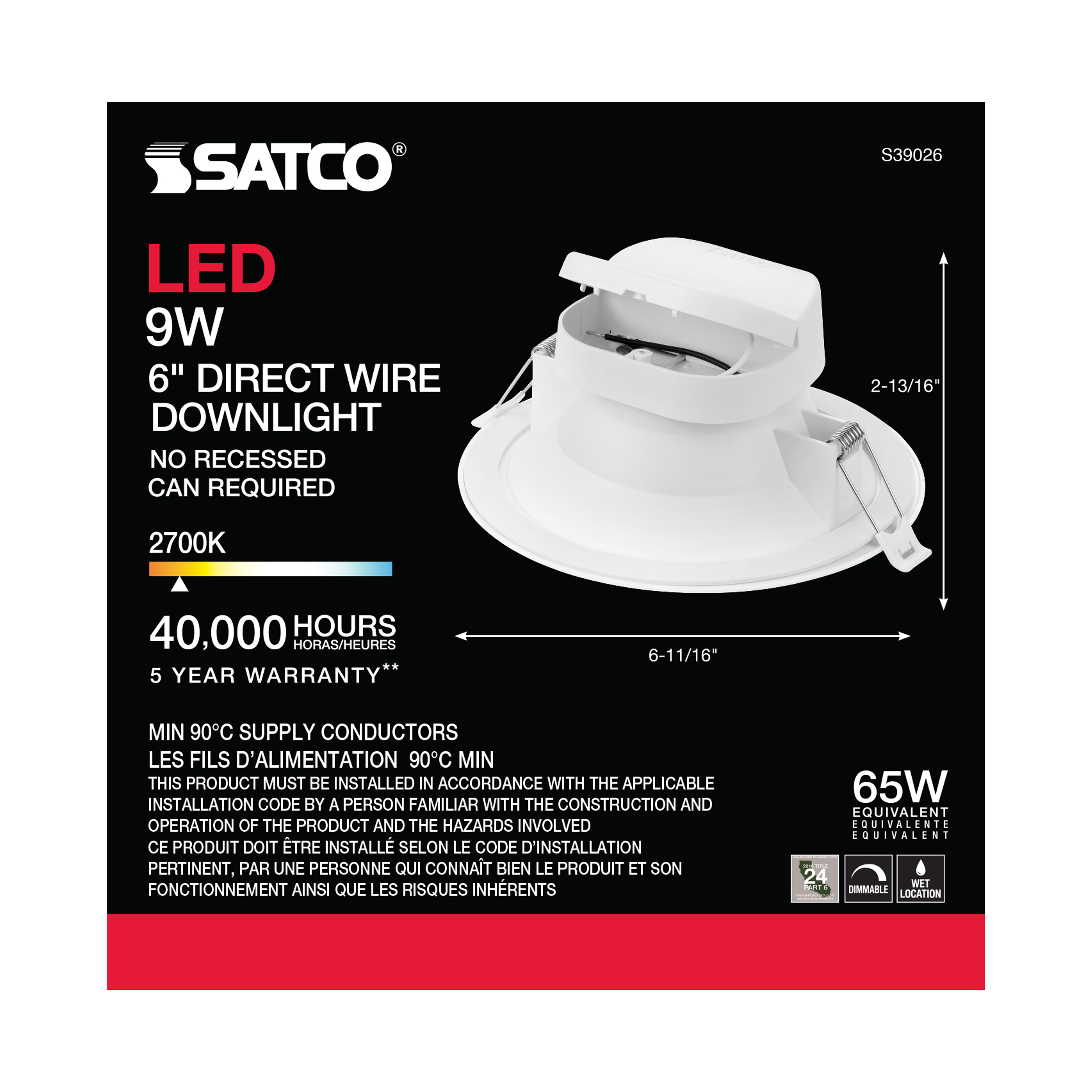 9WLED/DW/RDL/5-6/27K/120V - S39026