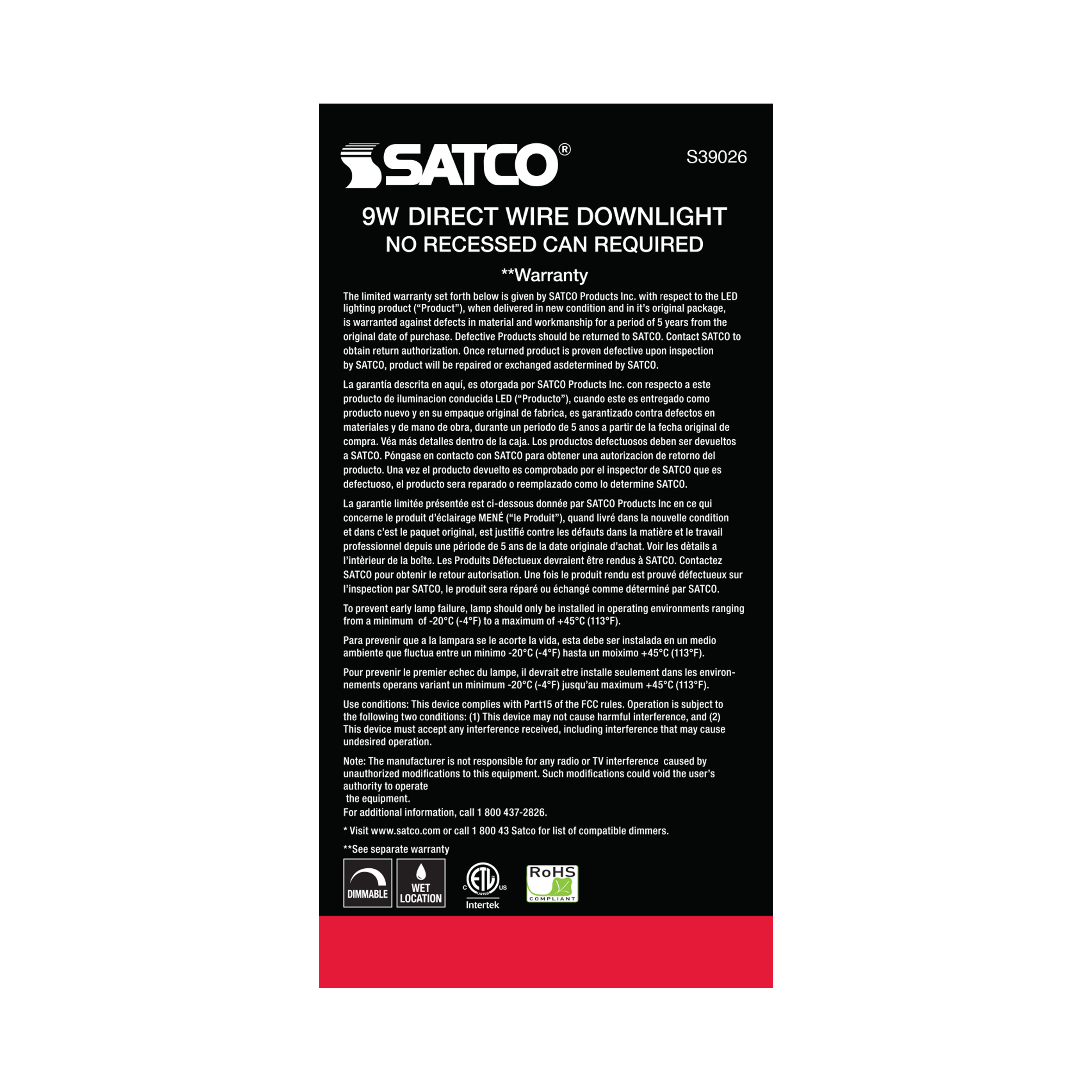 9WLED/DW/RDL/5-6/27K/120V - S39026