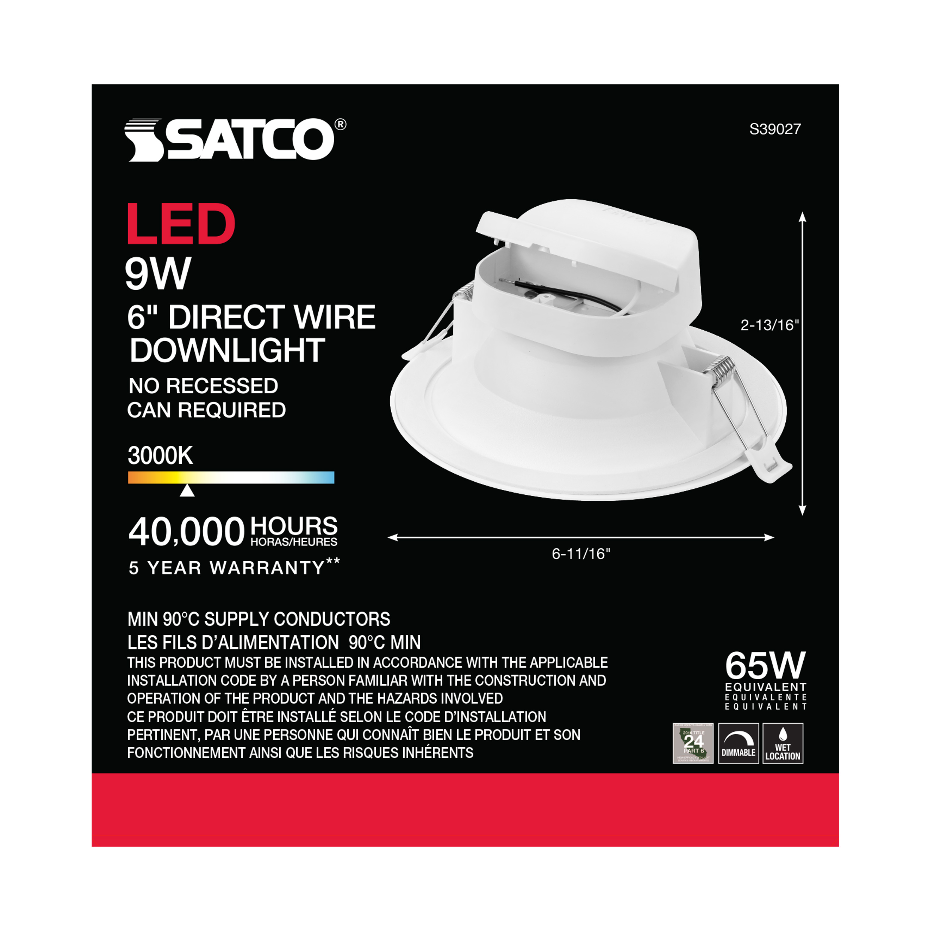 9WLED/DW/RDL/5-6/30K/120V - S39027