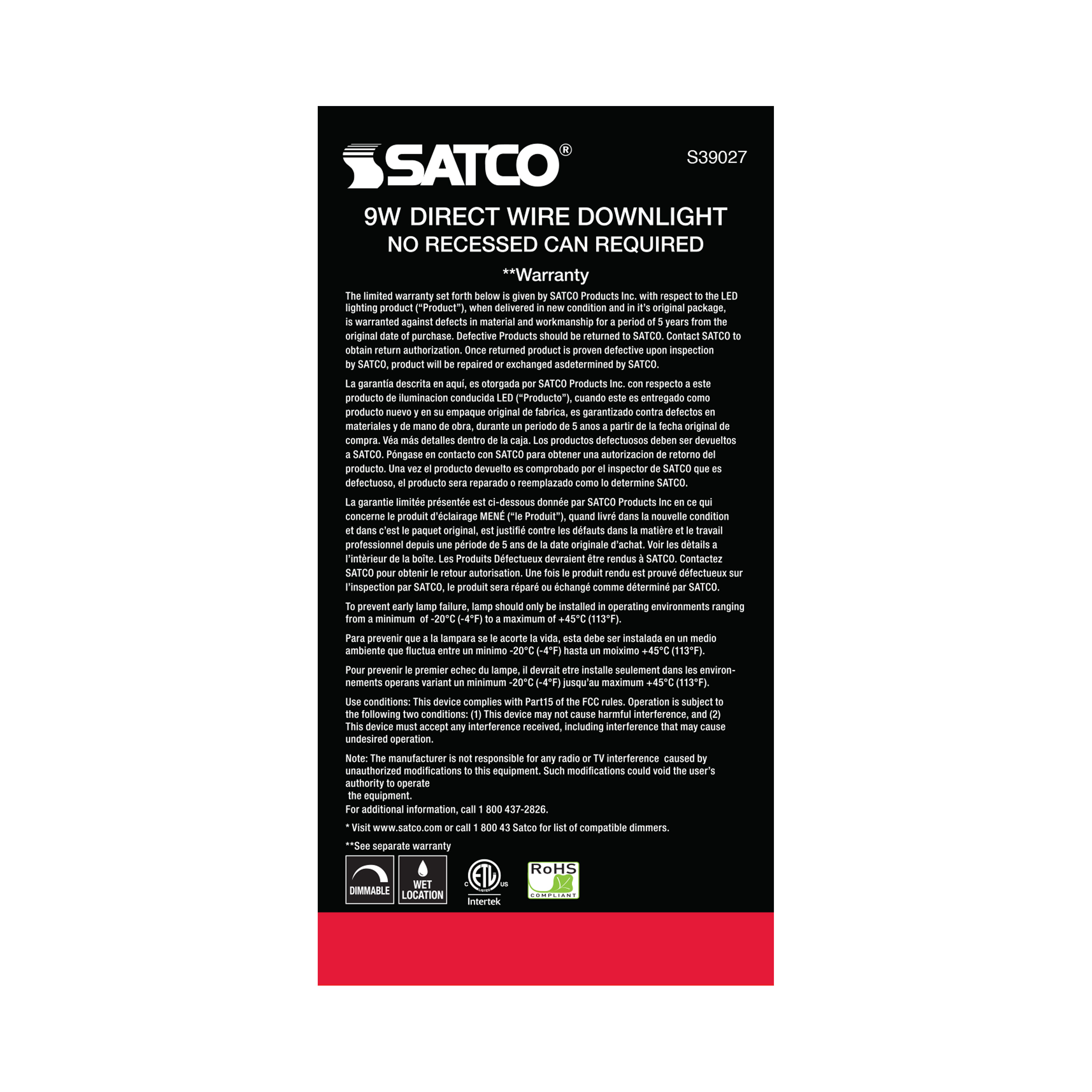 9WLED/DW/RDL/5-6/30K/120V - S39027