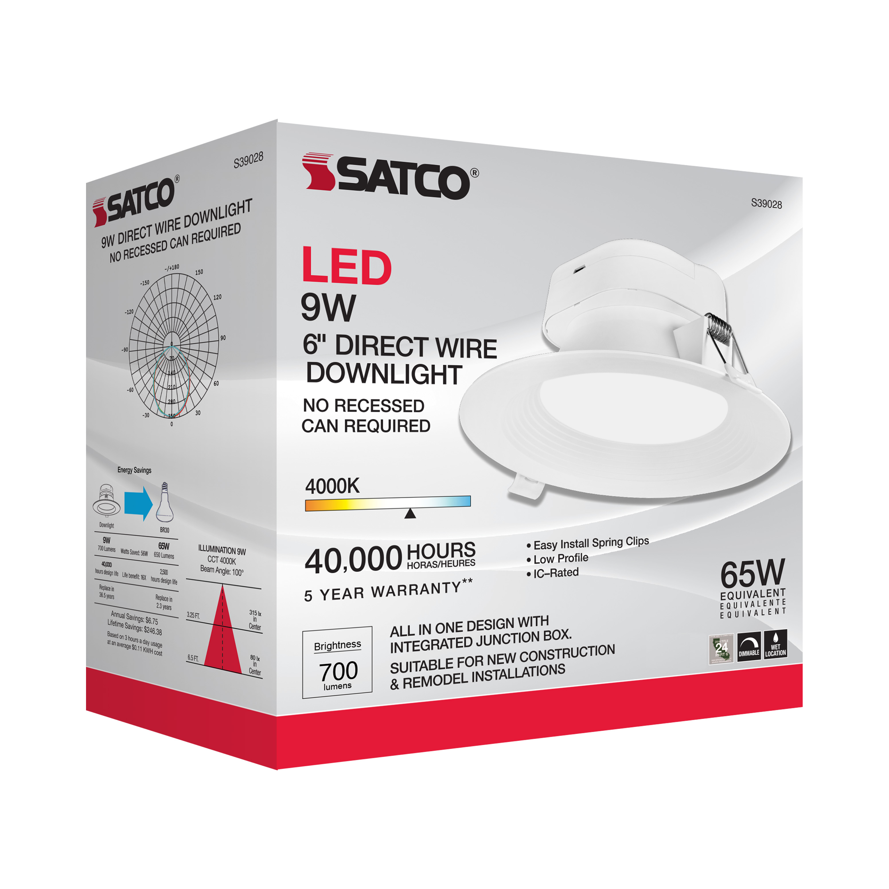 9WLED/DW/RDL/5-6/40K/120V - S39028