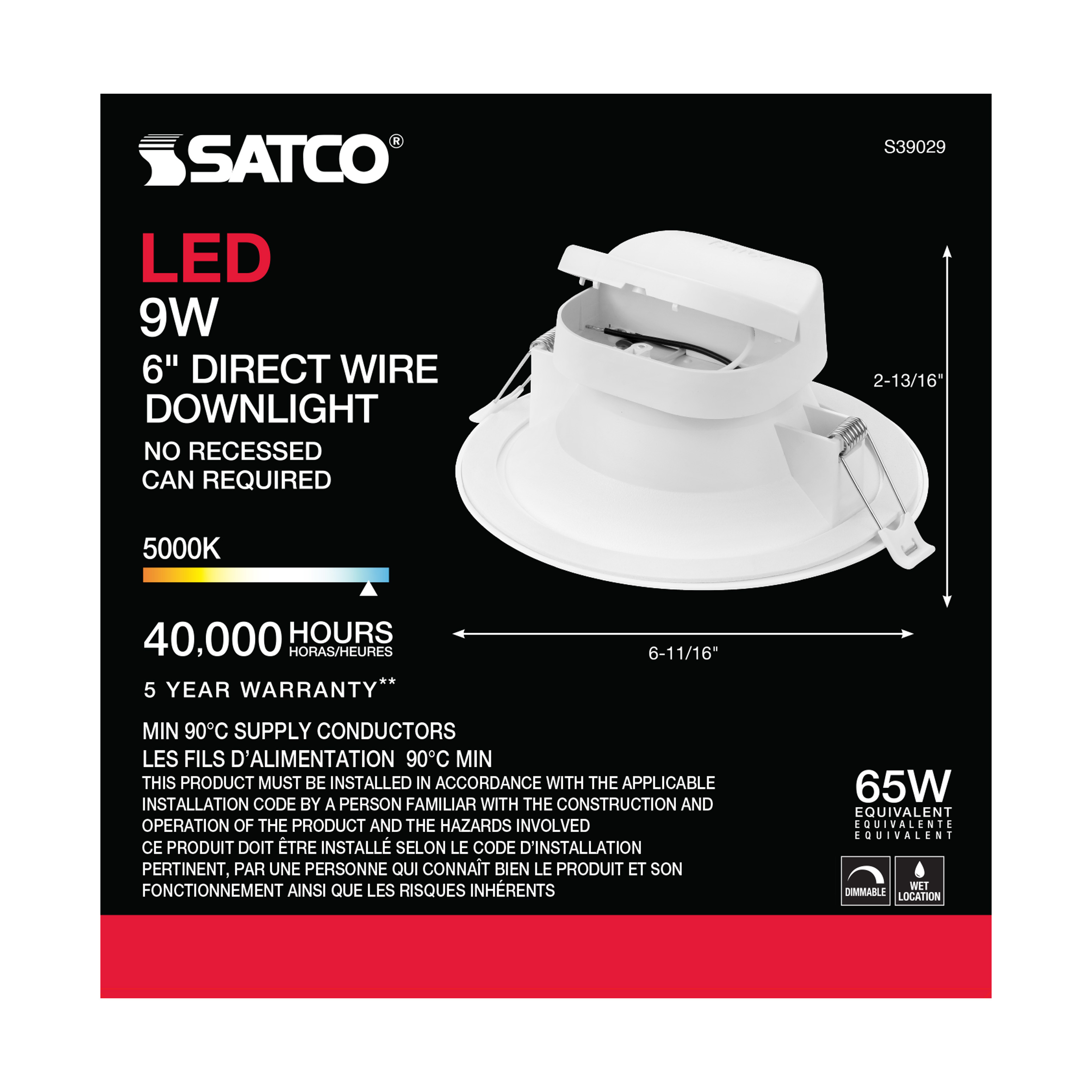 9WLED/DW/RDL/5-6/50K/120V - S39029