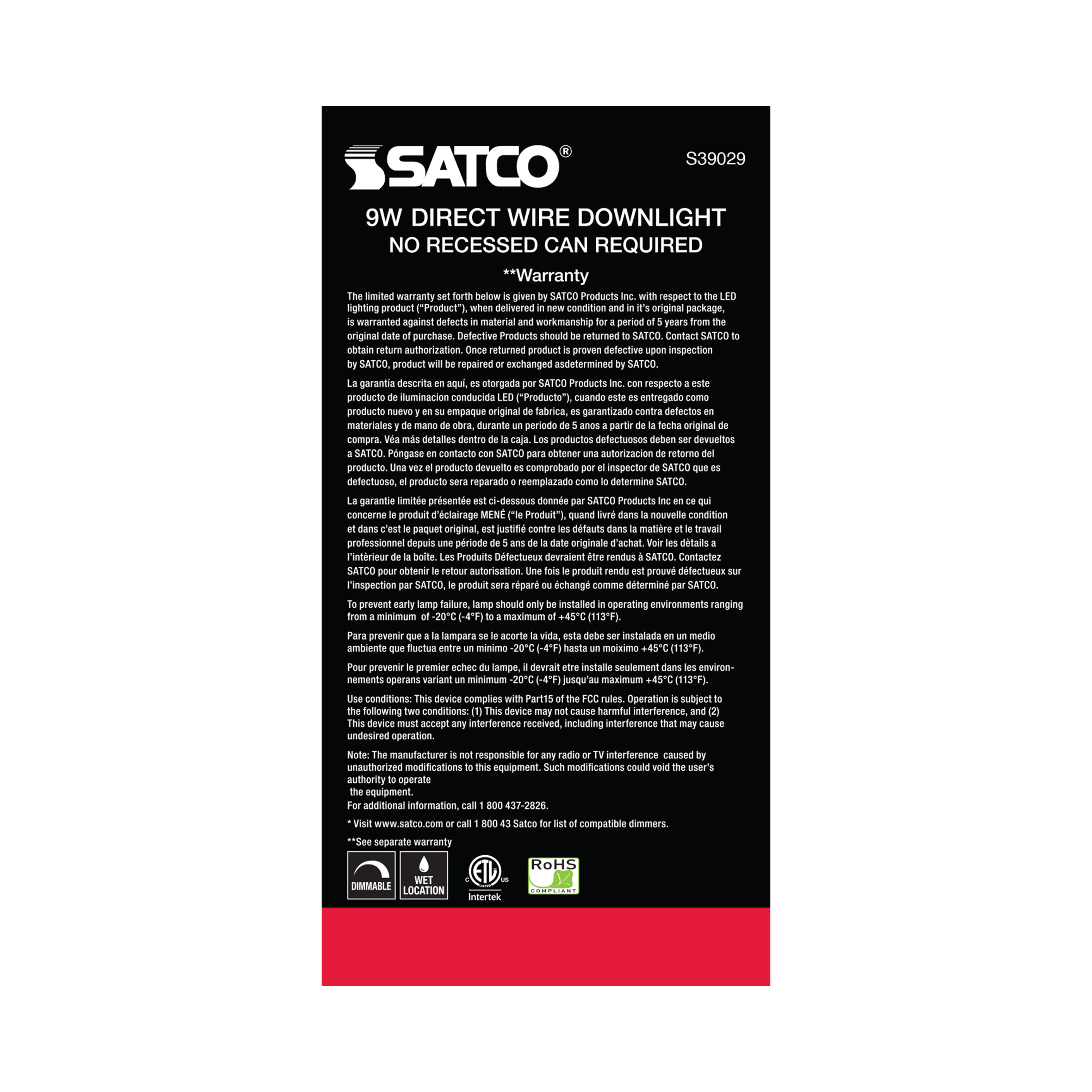 9WLED/DW/RDL/5-6/50K/120V - S39029